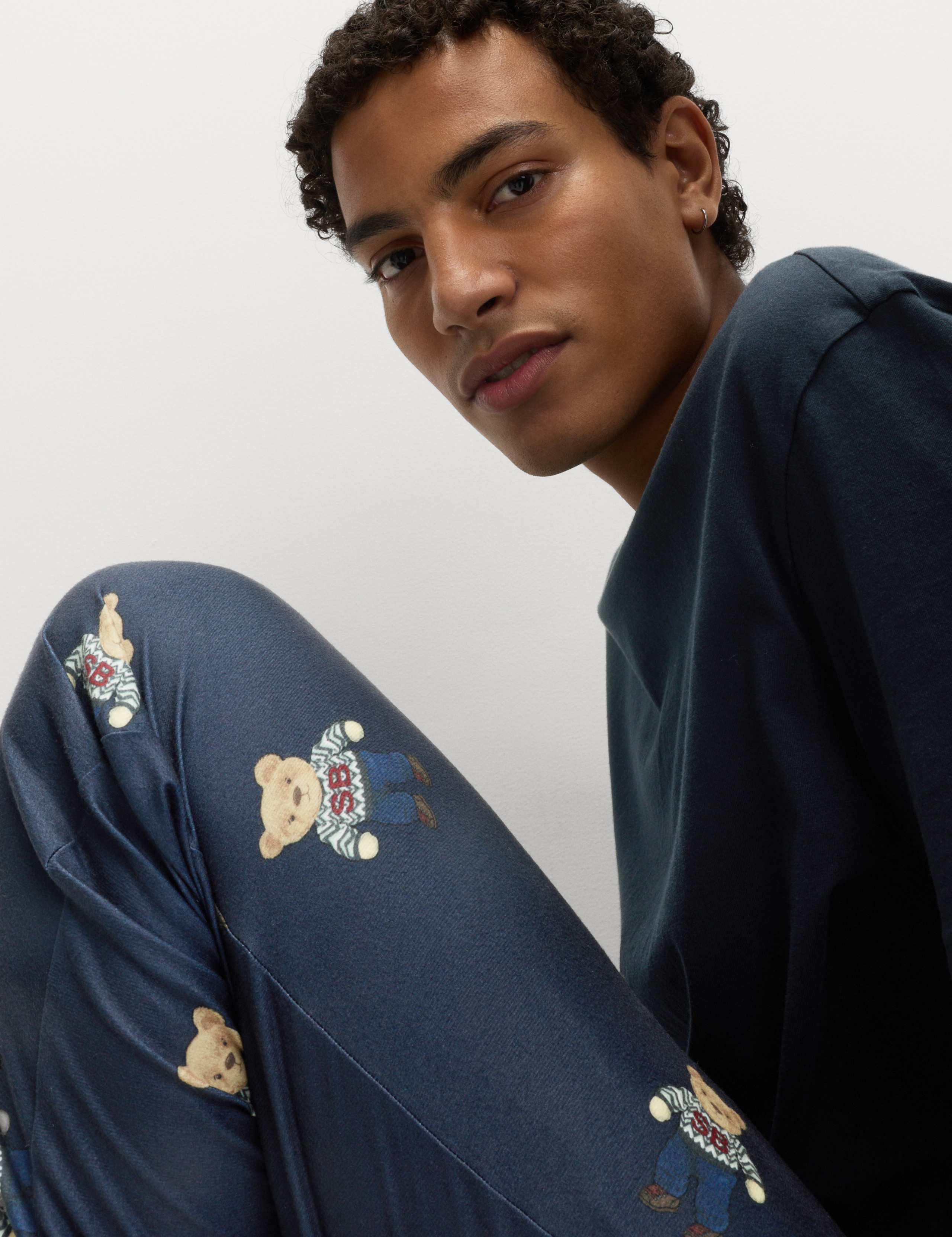 Pure Cotton Spencer Bear™ Print Joggers 4 of 5
