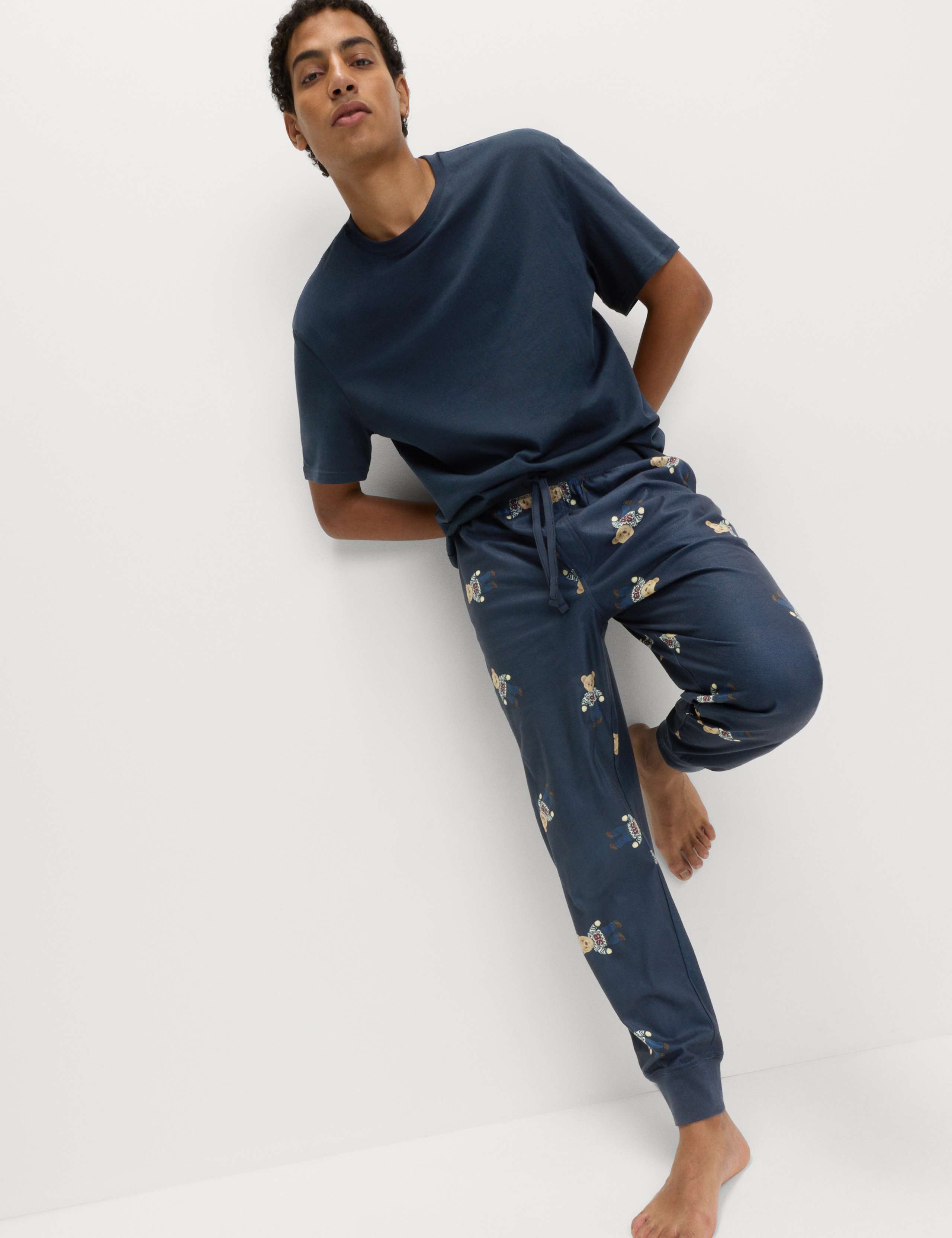 Pure Cotton Spencer Bear™ Print Joggers 5 of 5