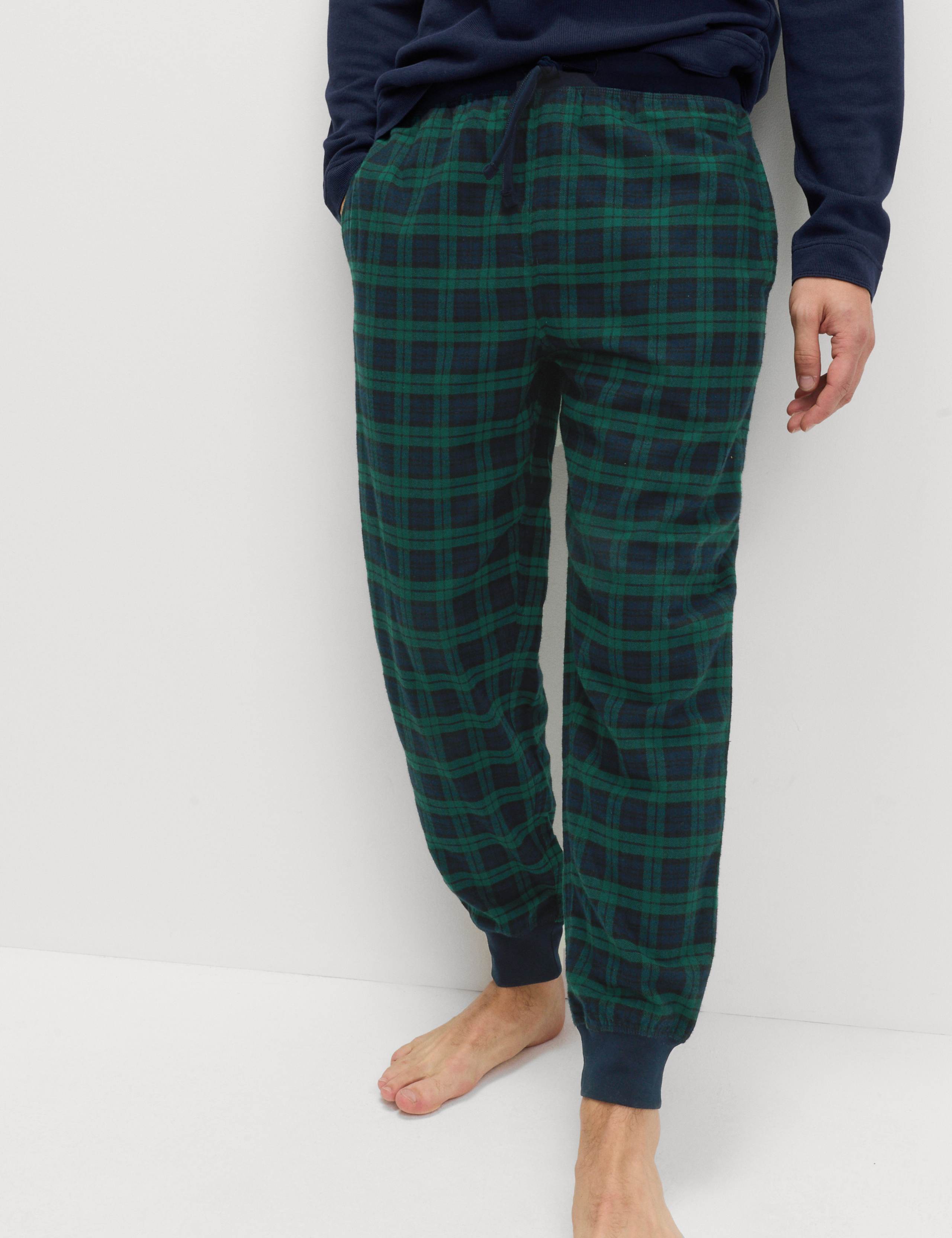 Pure Cotton Checked Pyjama Bottoms 3 of 5