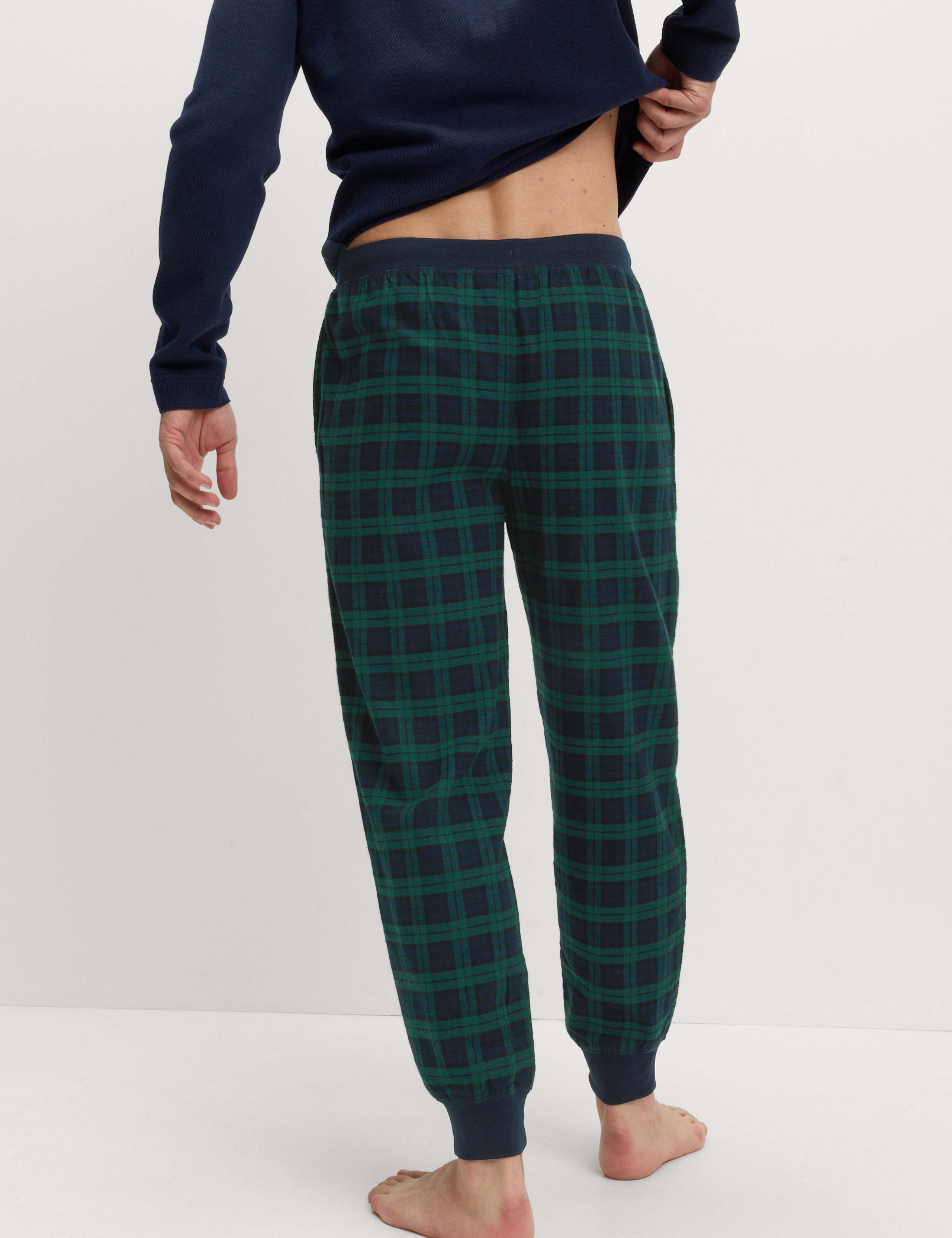 Pure Cotton Checked Pyjama Bottoms 4 of 5