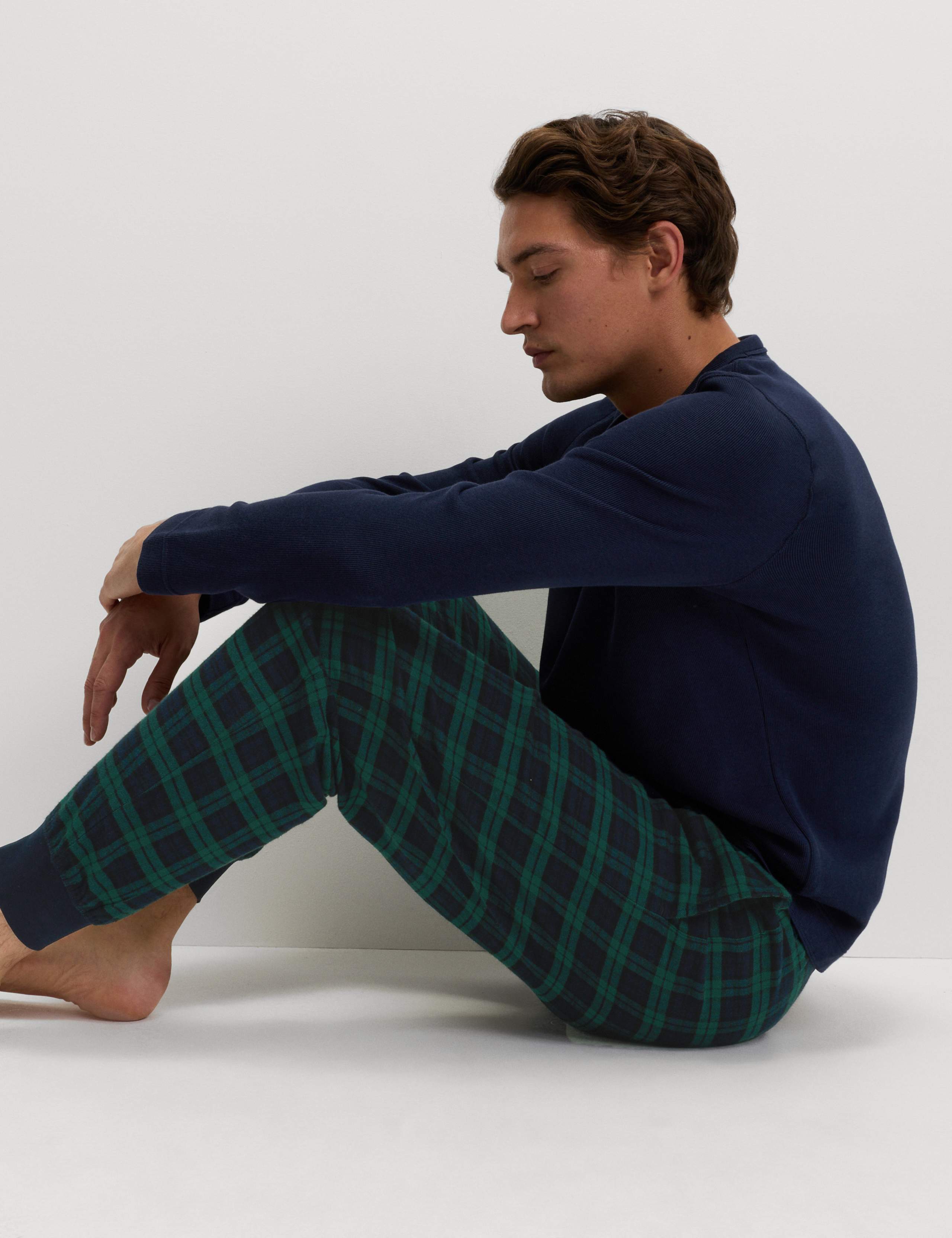 Pure Cotton Checked Pyjama Bottoms 5 of 5