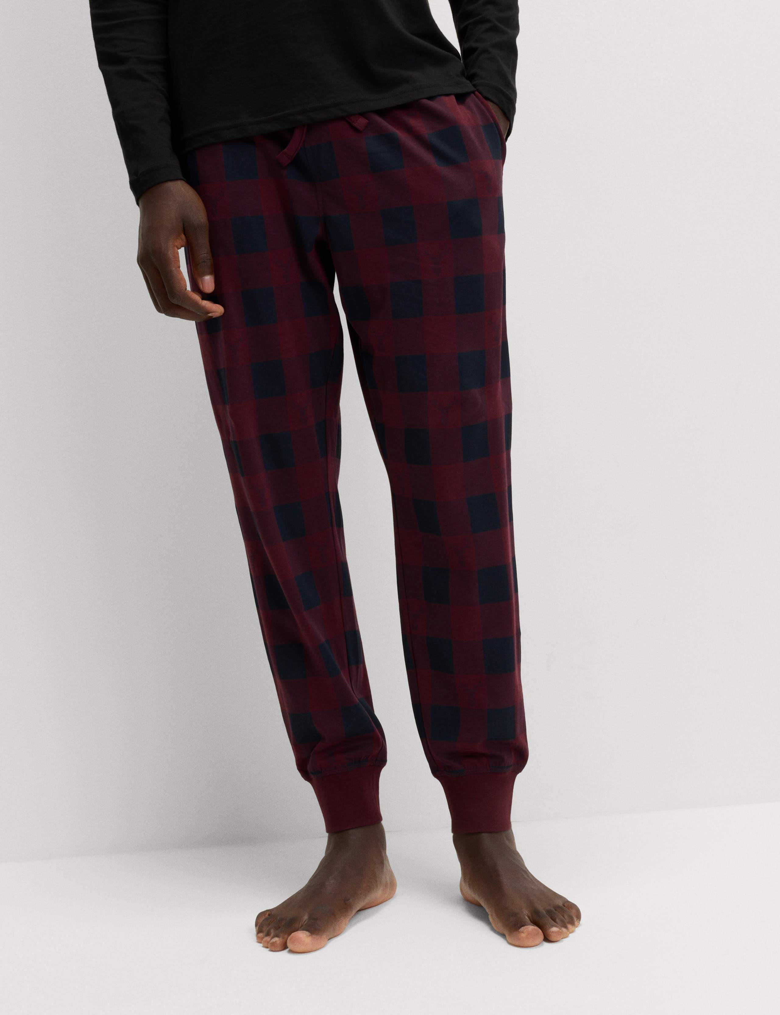 Pure Cotton Checked Jogger Pyjama Set 5 of 7