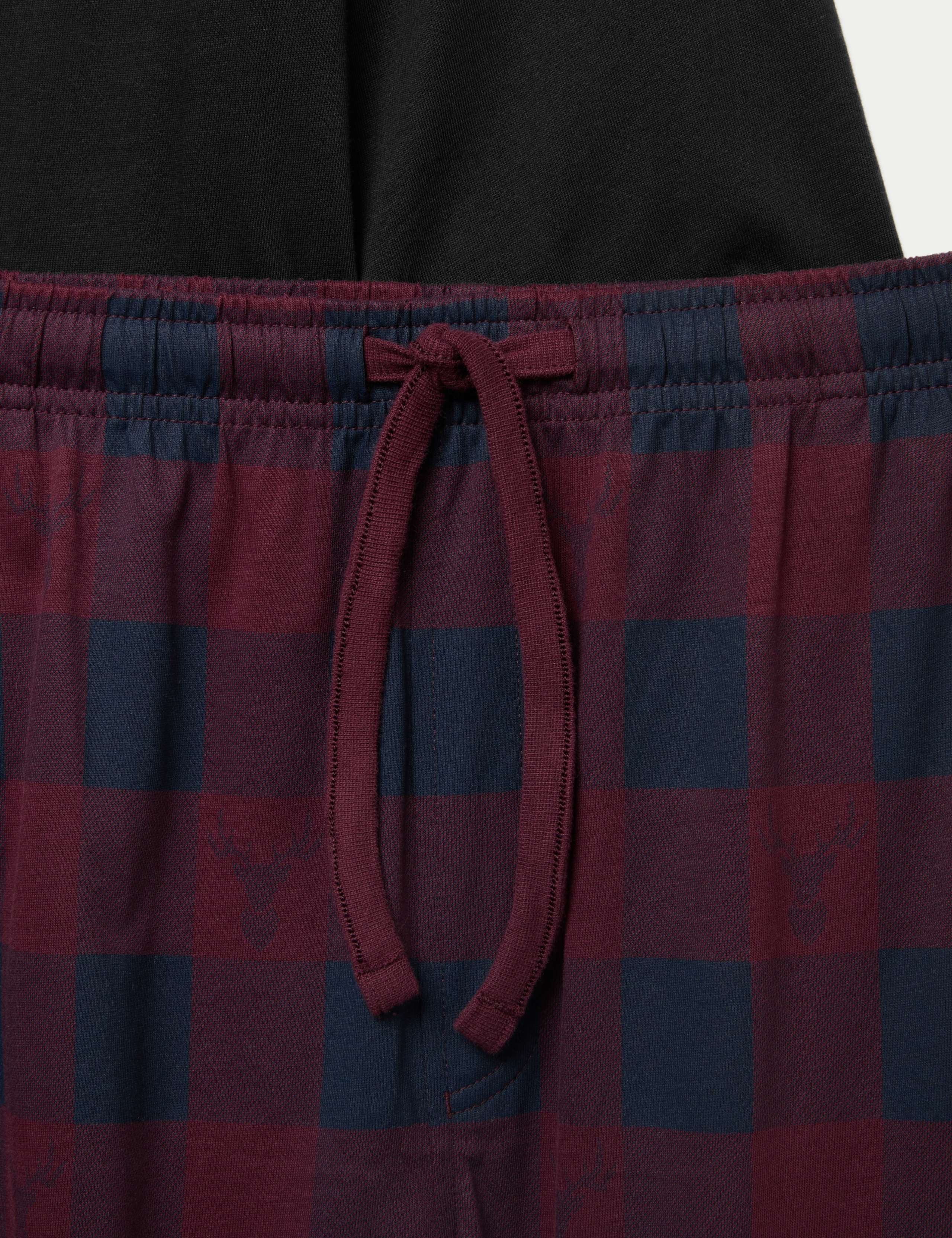 Pure Cotton Checked Jogger Pyjama Set 7 of 7