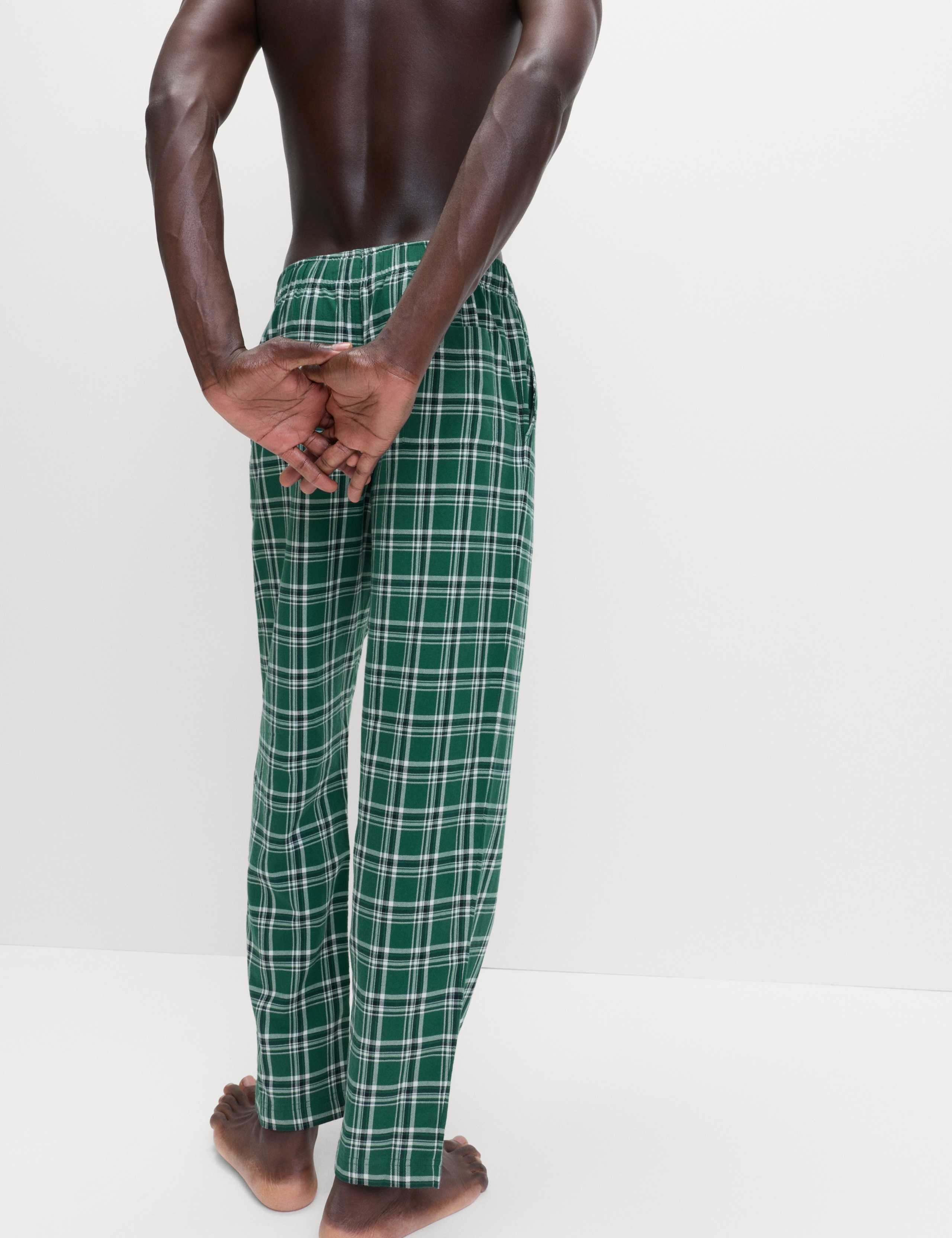 Pure Cotton Checked Loungewear Bottoms 6 of 6