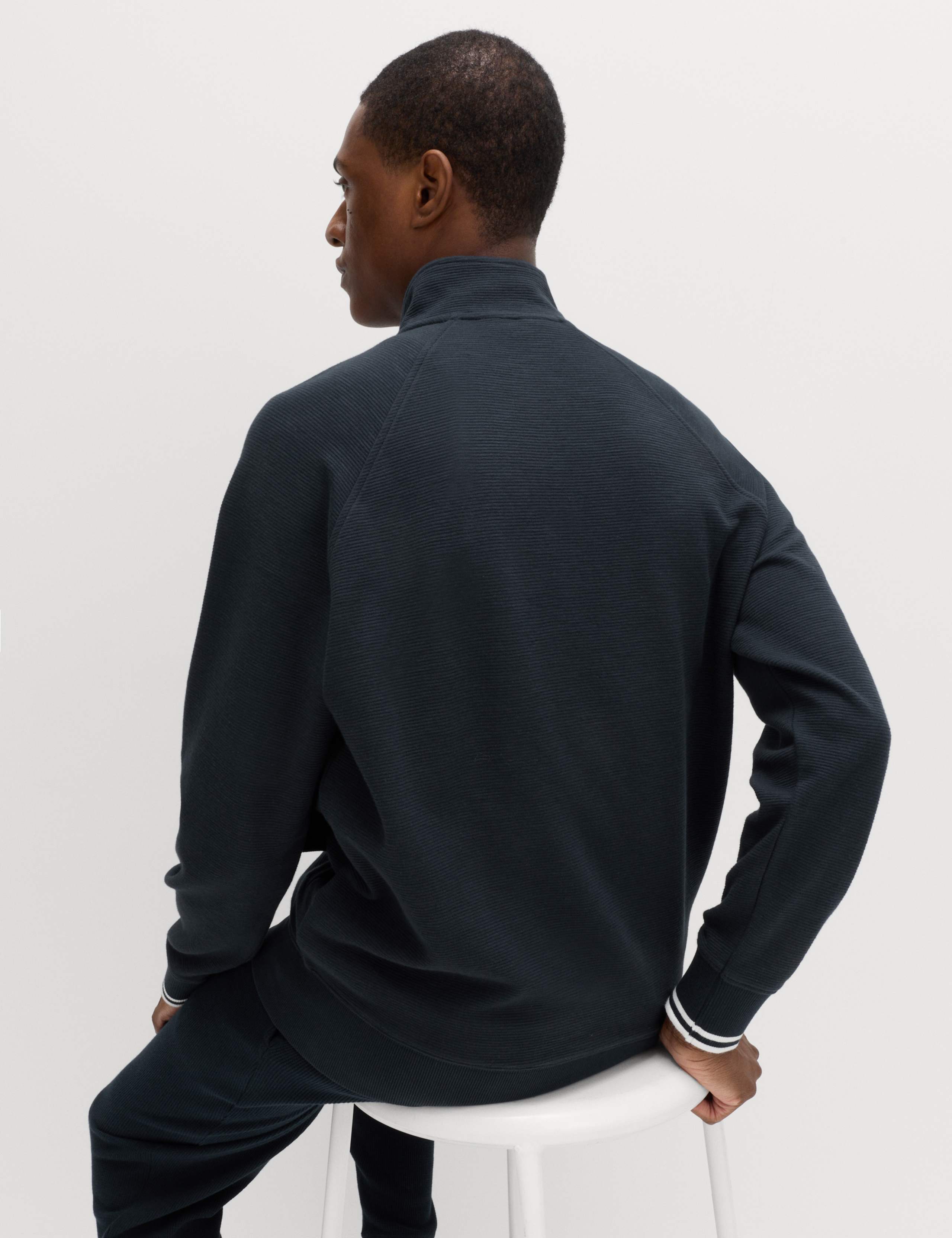 Cotton Rich Rib Zip Up Loungewear Top 5 of 6