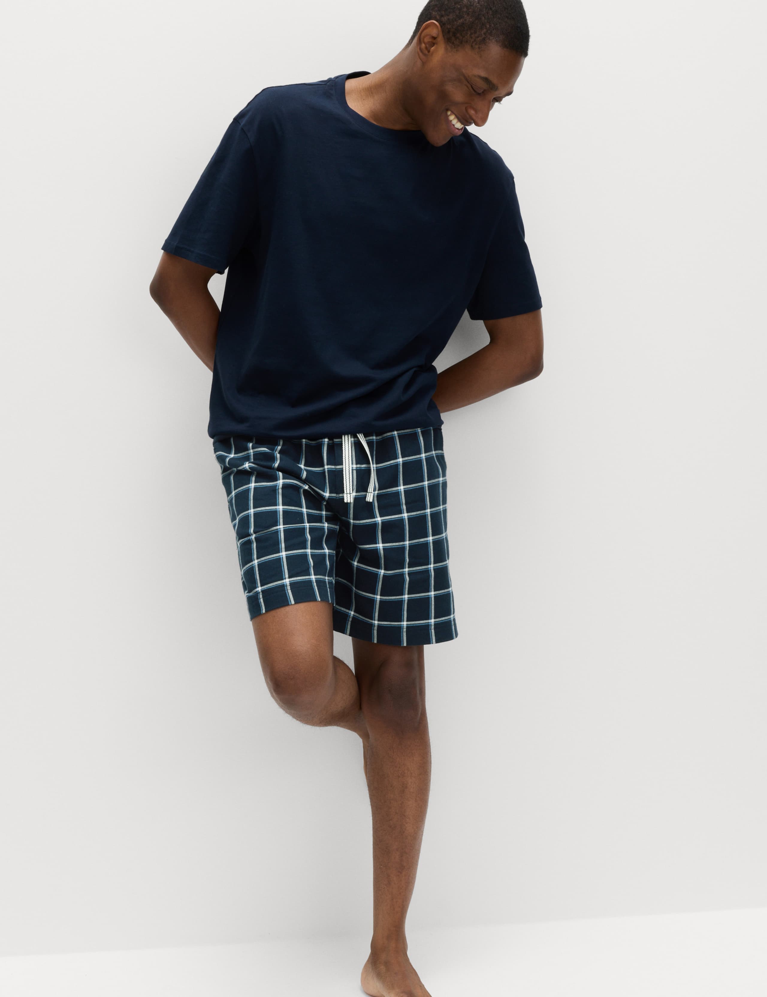 Pure Cotton Woven Checked Pyjama Shorts 4 of 5