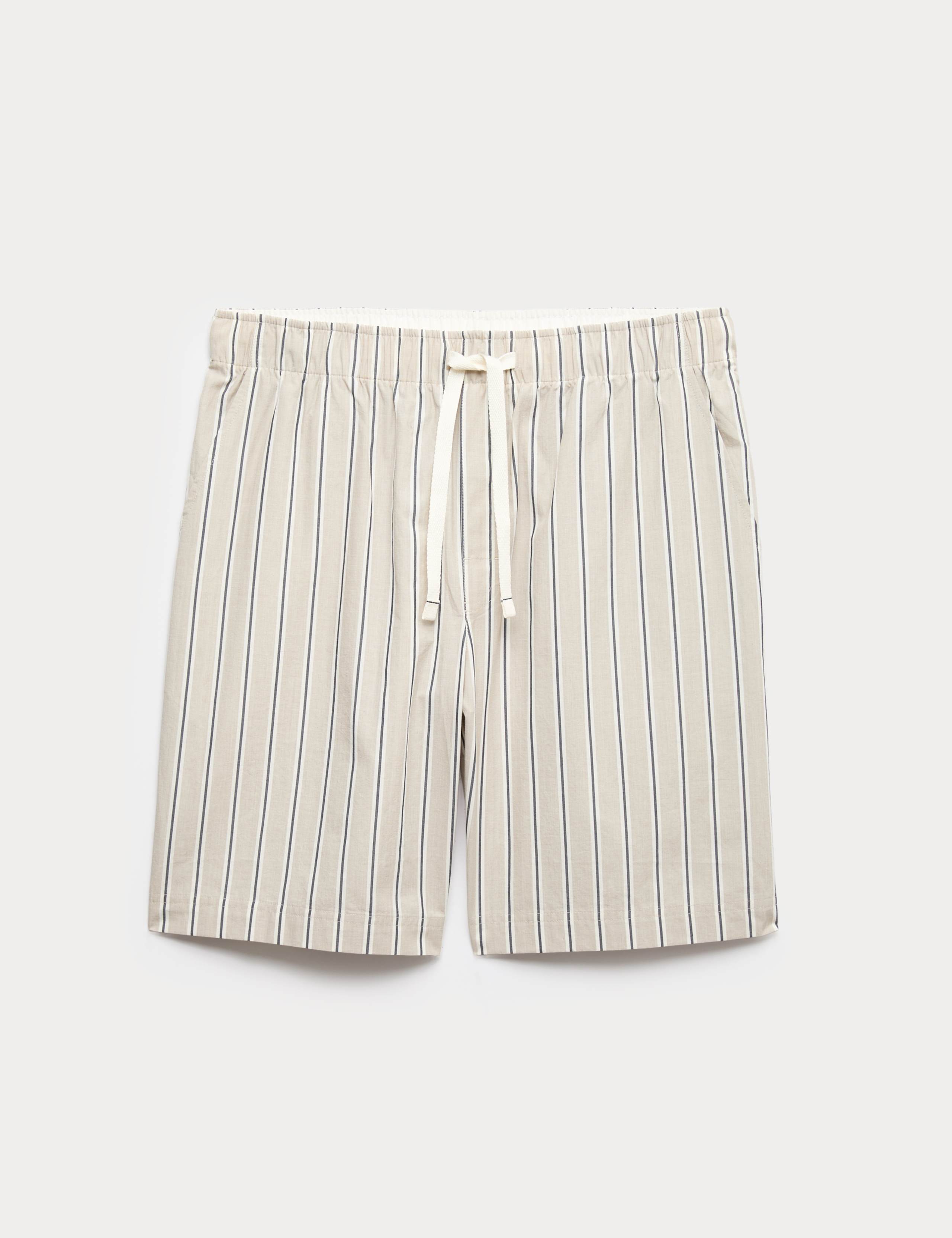 Pure Cotton Striped Loungewear Shorts 2 of 5