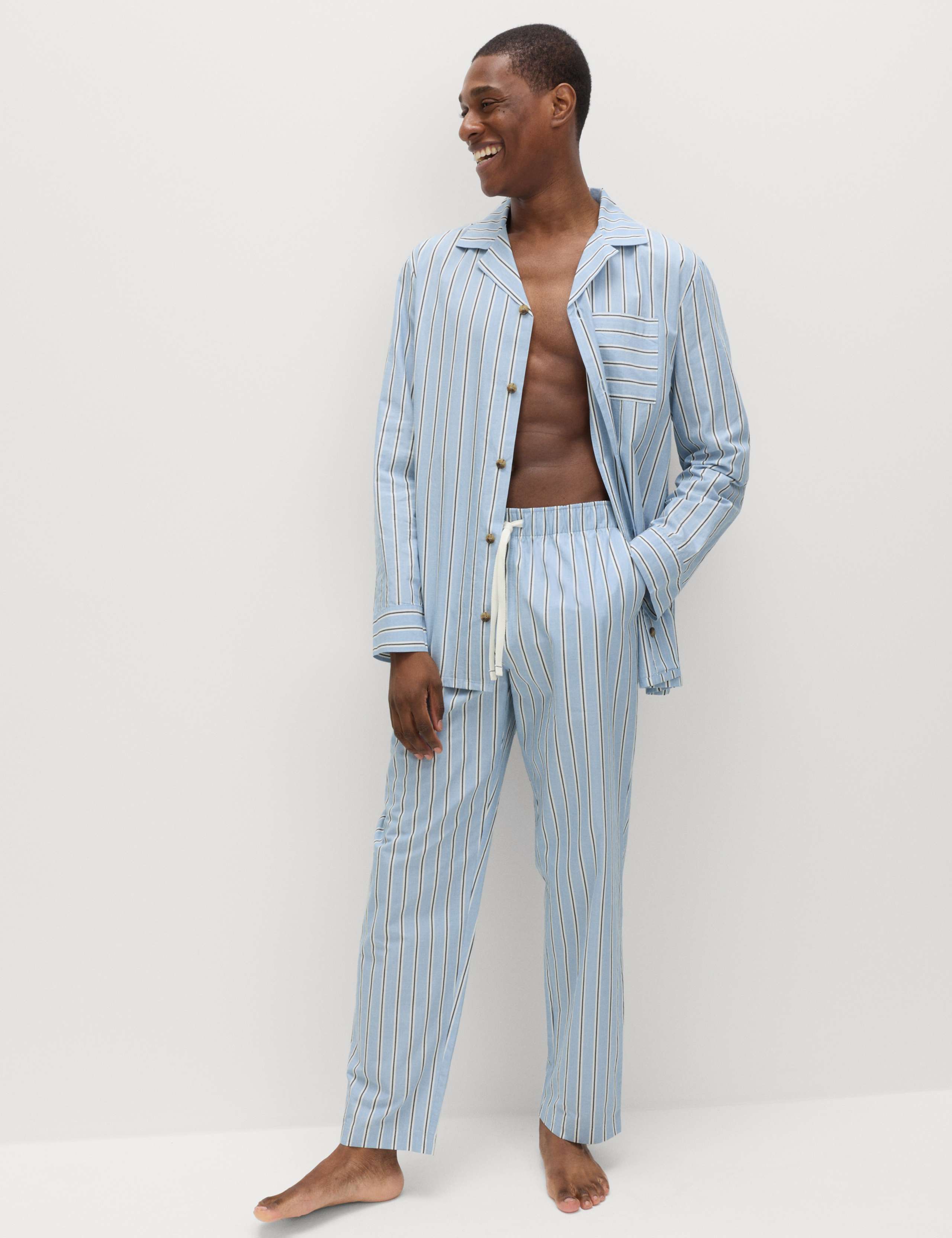 Pure Cotton Striped Loungewear Bottoms 3 of 5