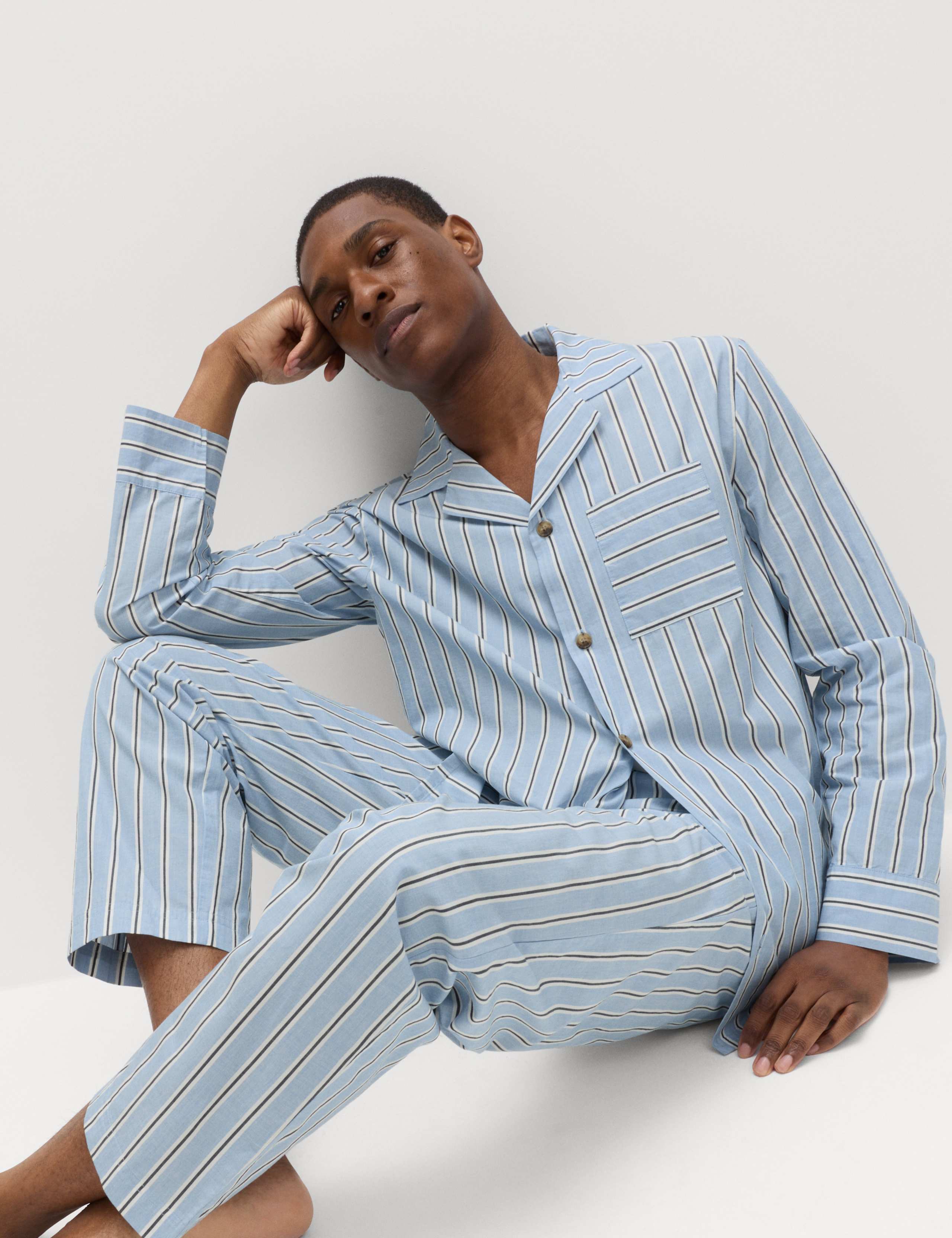 Pure Cotton Striped Loungewear Bottoms 5 of 5