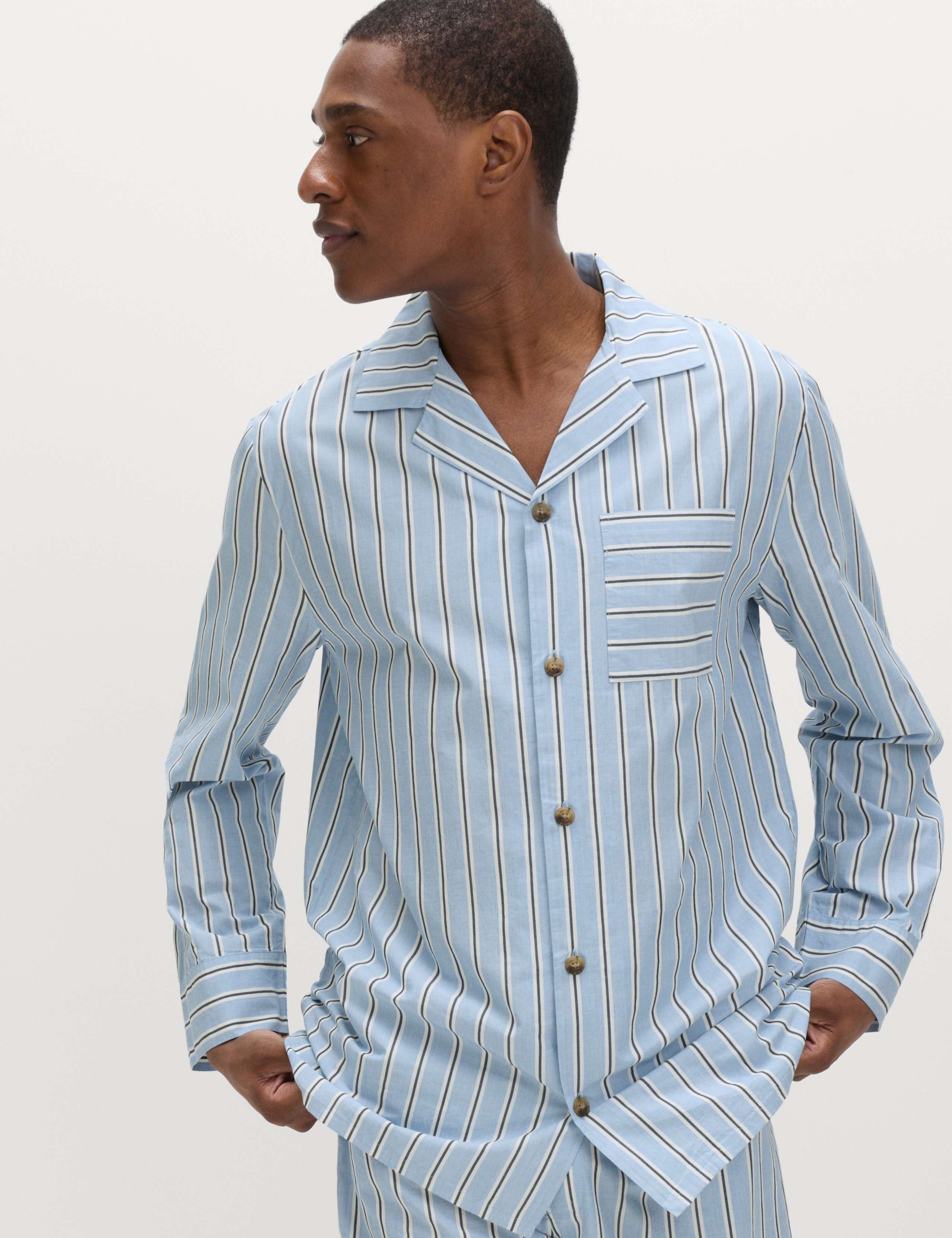 Pure Cotton Striped Pyjama Top 1 of 5