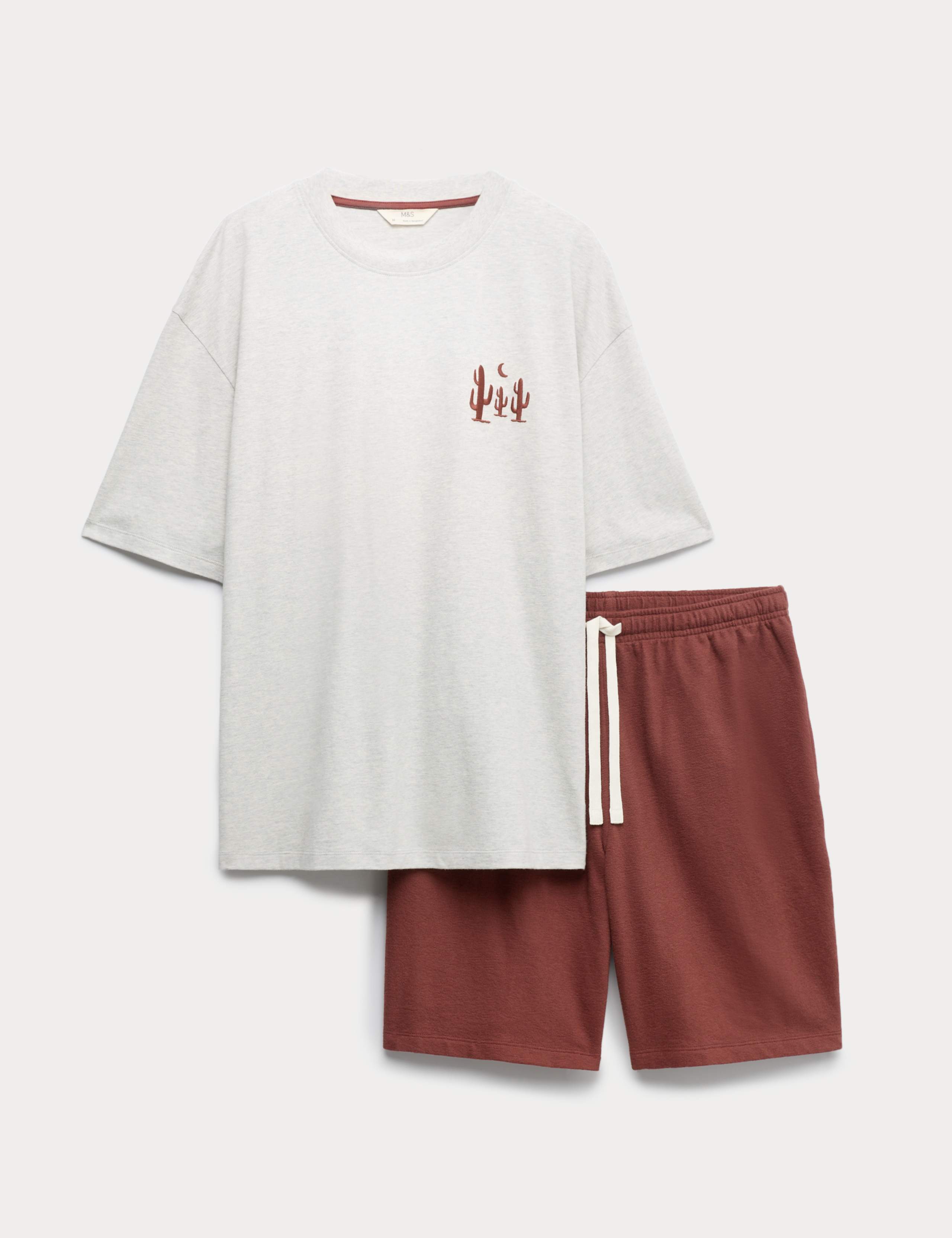 Pure Cotton Cactus Embroidery Pyjama Set 2 of 6