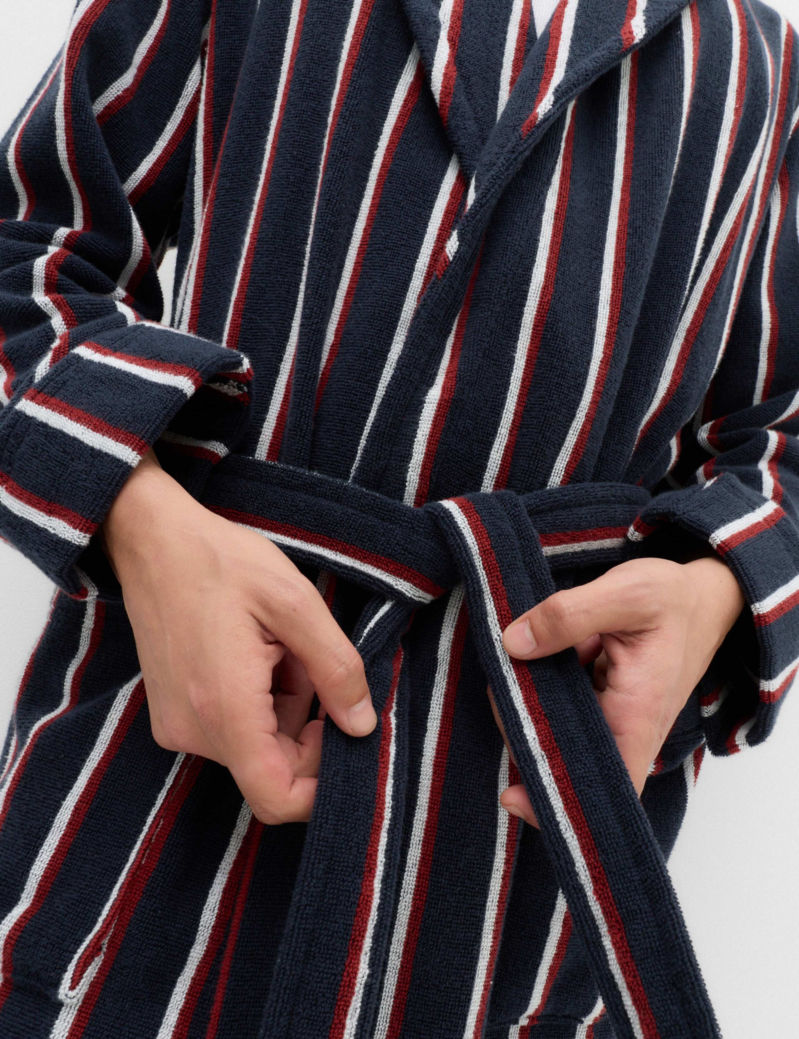 Pure Cotton Striped Towelling Dressing Gown 3 of 7