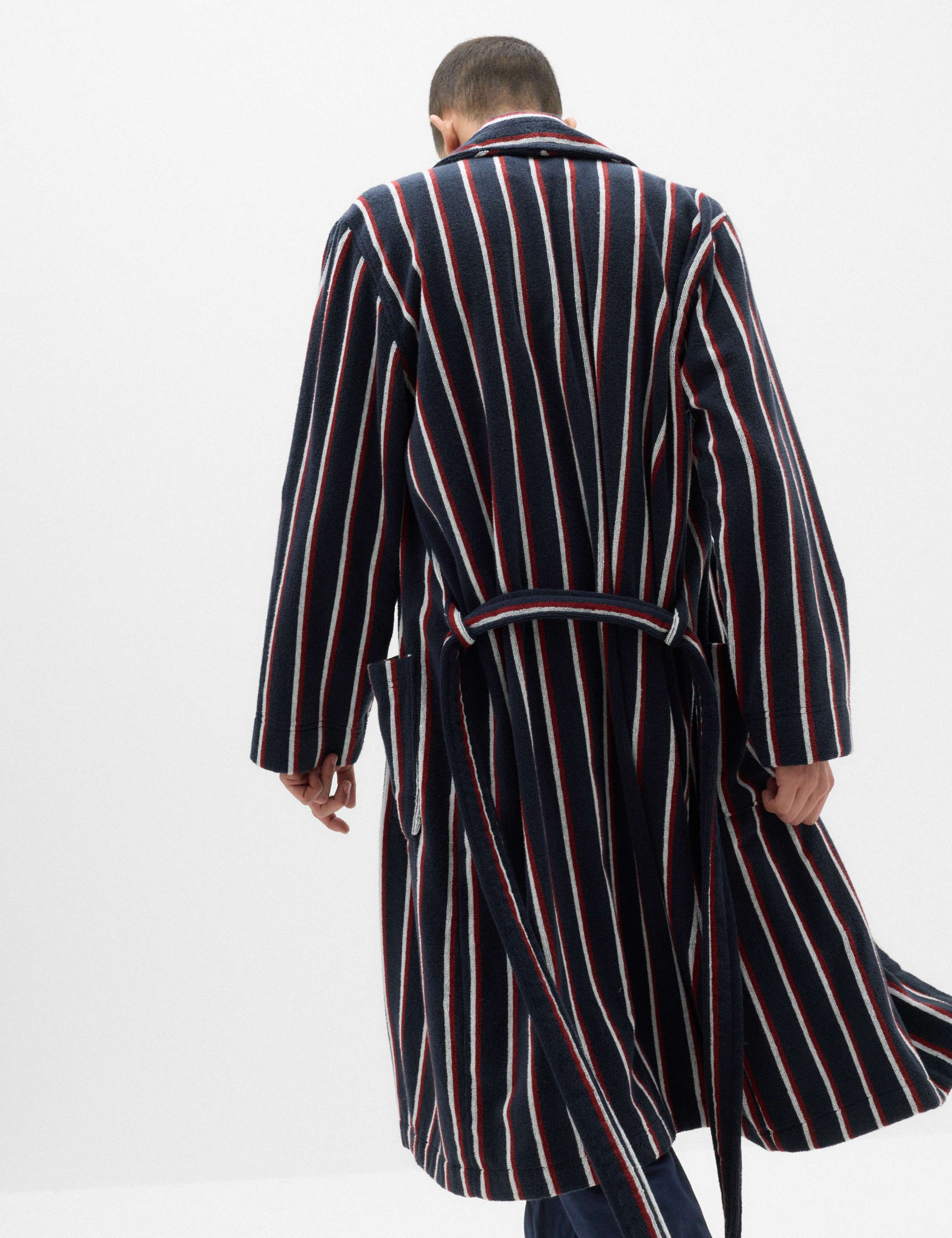 Pure Cotton Striped Towelling Dressing Gown 5 of 7
