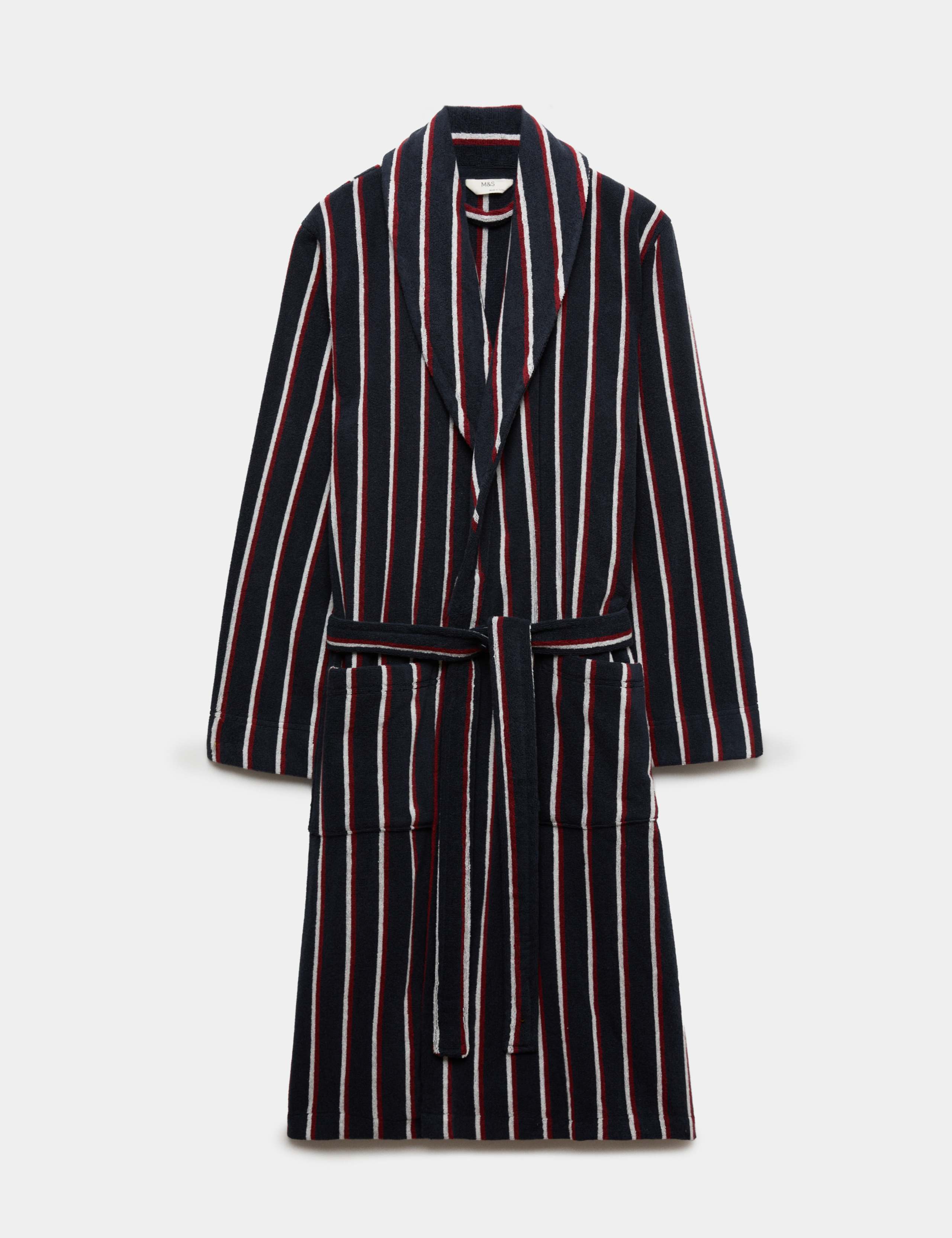 Pure Cotton Striped Towelling Dressing Gown 2 of 7