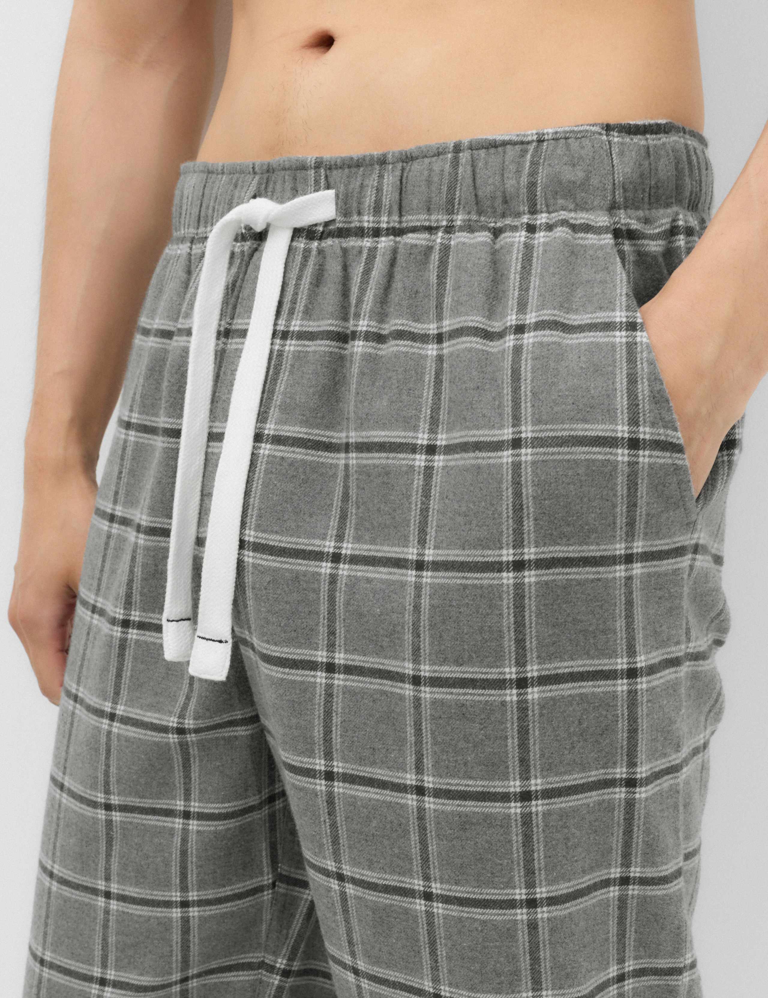 Pure Cotton Checked Loungewear Bottoms 4 of 7