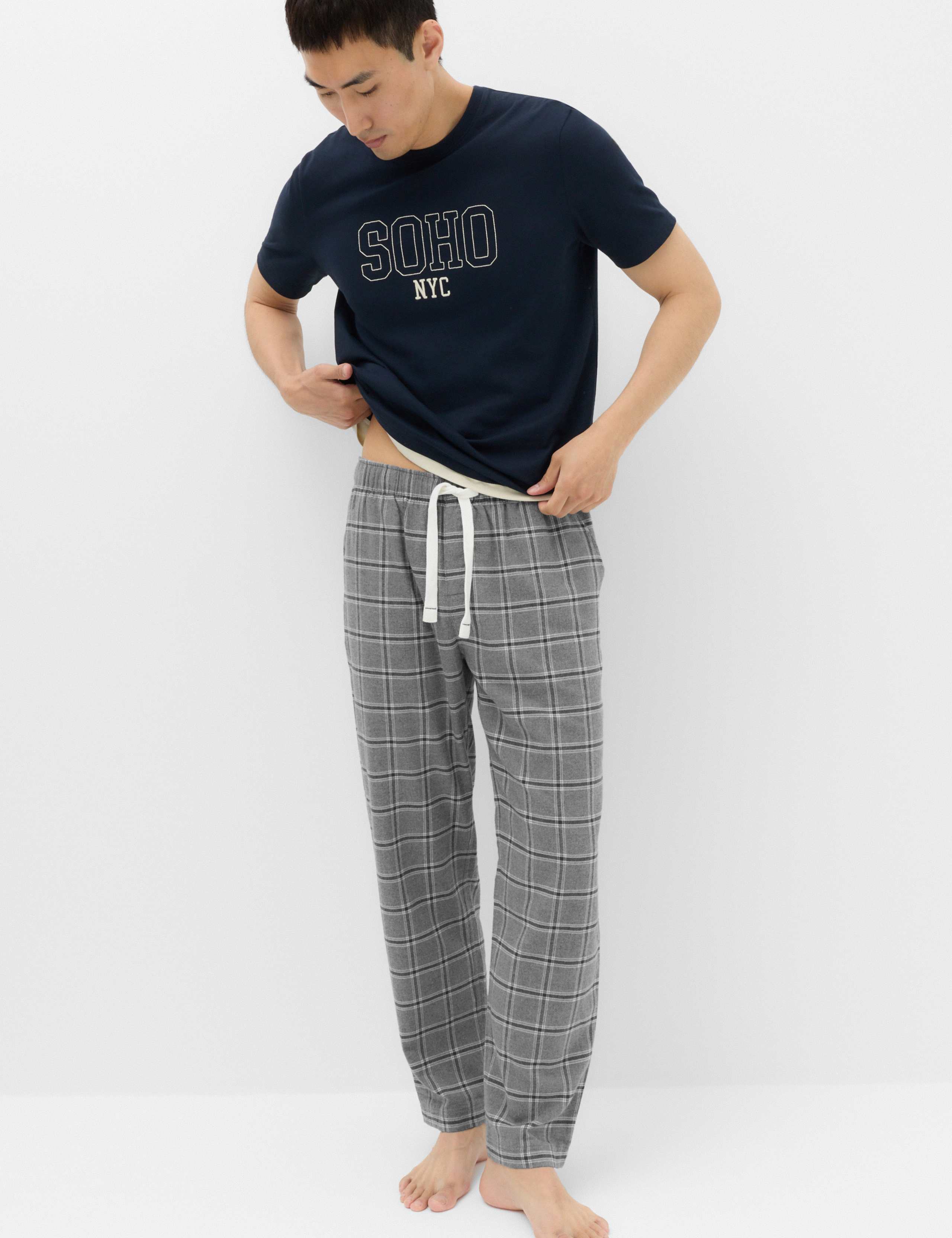 Pure Cotton Checked Loungewear Bottoms 7 of 7