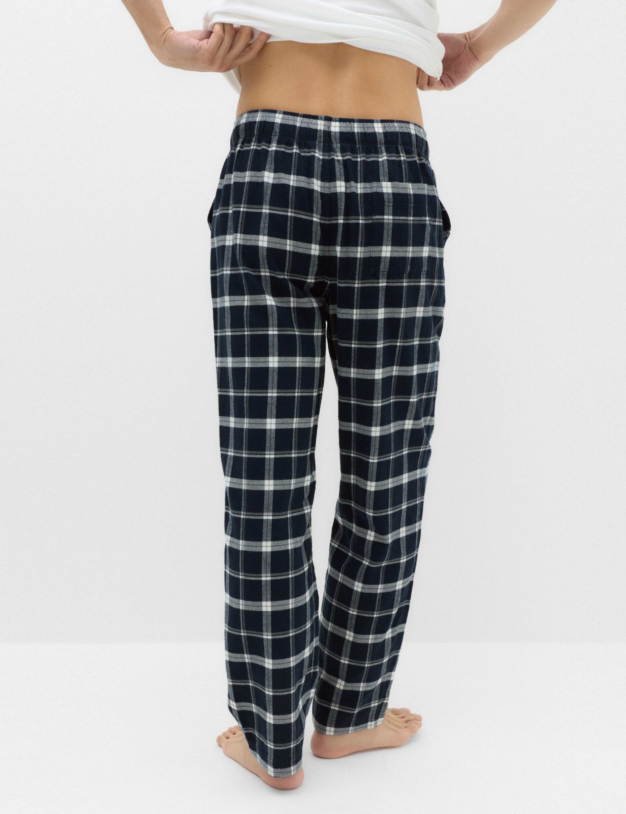 Pure Cotton Checked Loungewear Bottoms 6 of 6