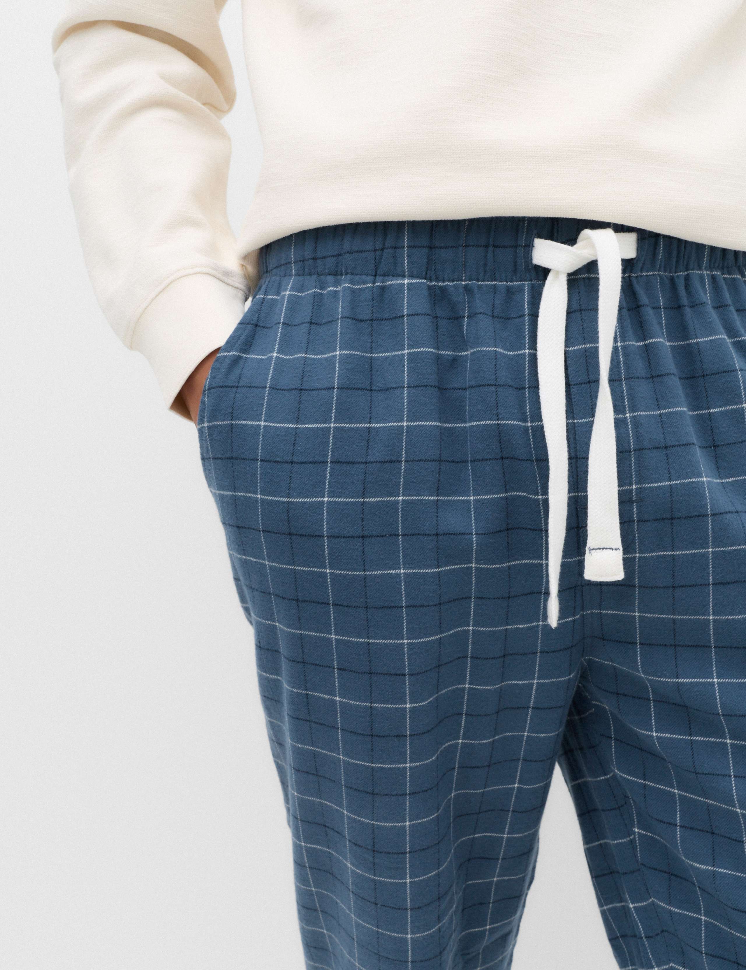 Pure Cotton Checked Pyjama Bottoms 4 of 5