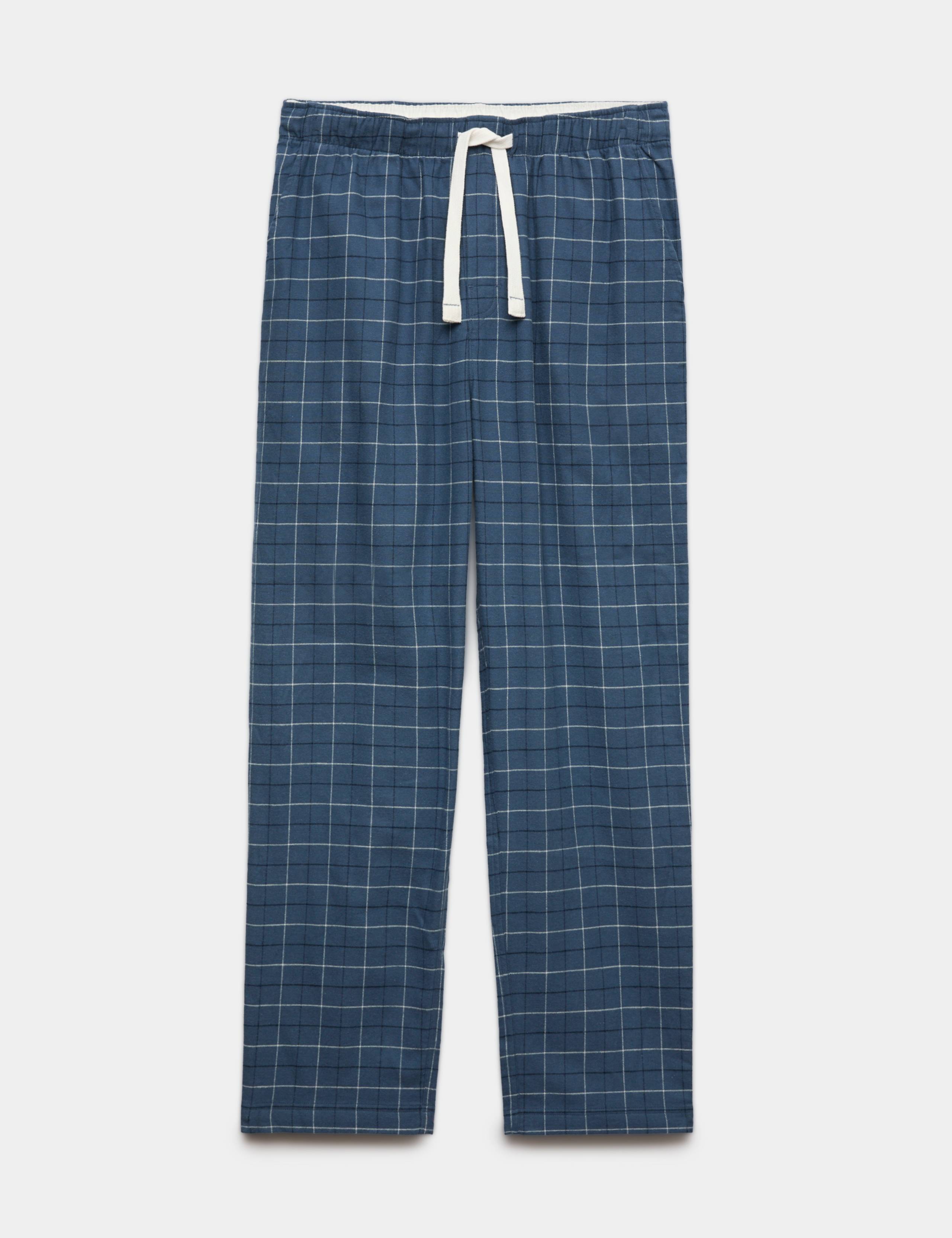 Pure Cotton Checked Pyjama Bottoms 2 of 5