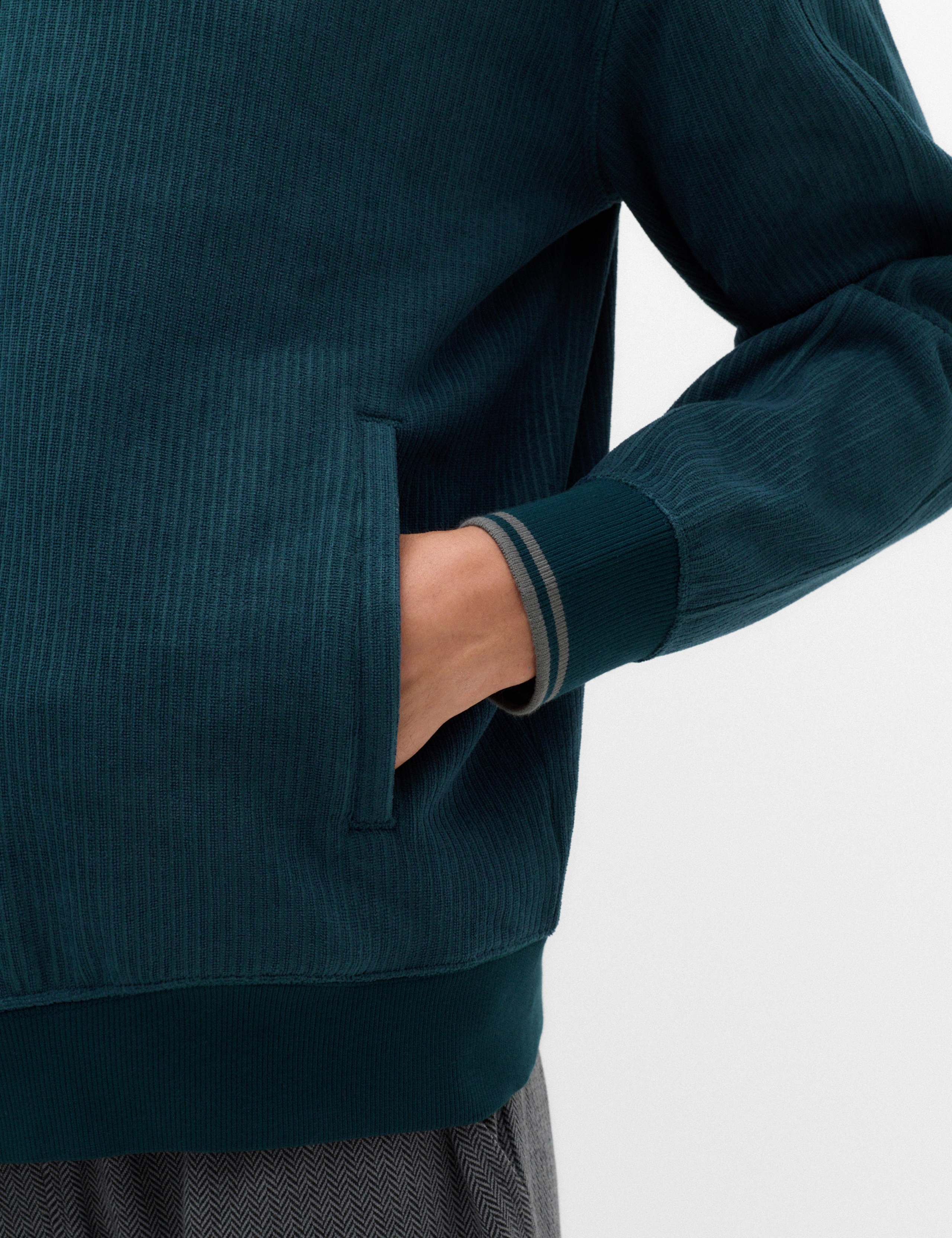 Fleece Textured Zip Up Hoodie 4 of 7
