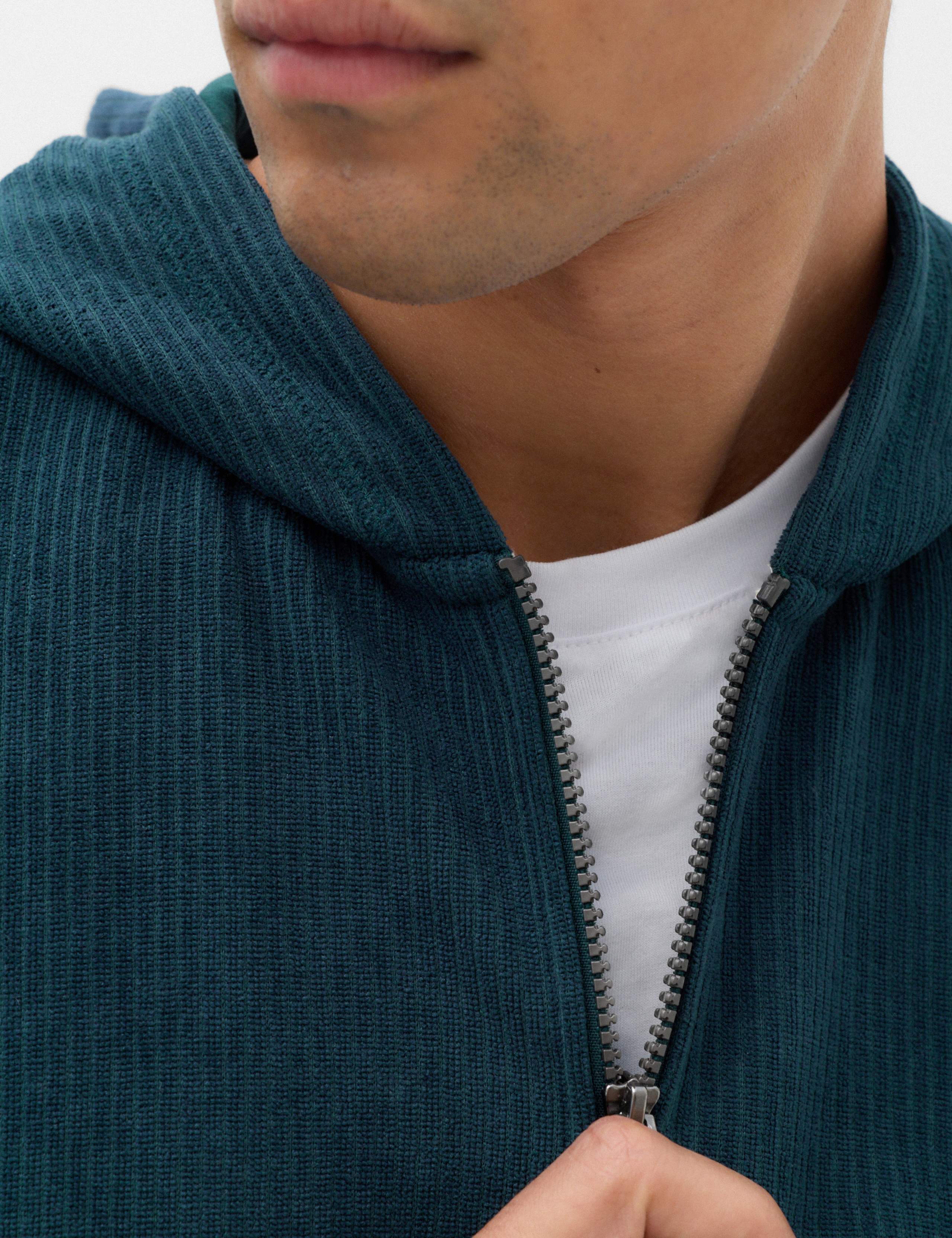 Fleece Textured Zip Up Hoodie 5 of 7