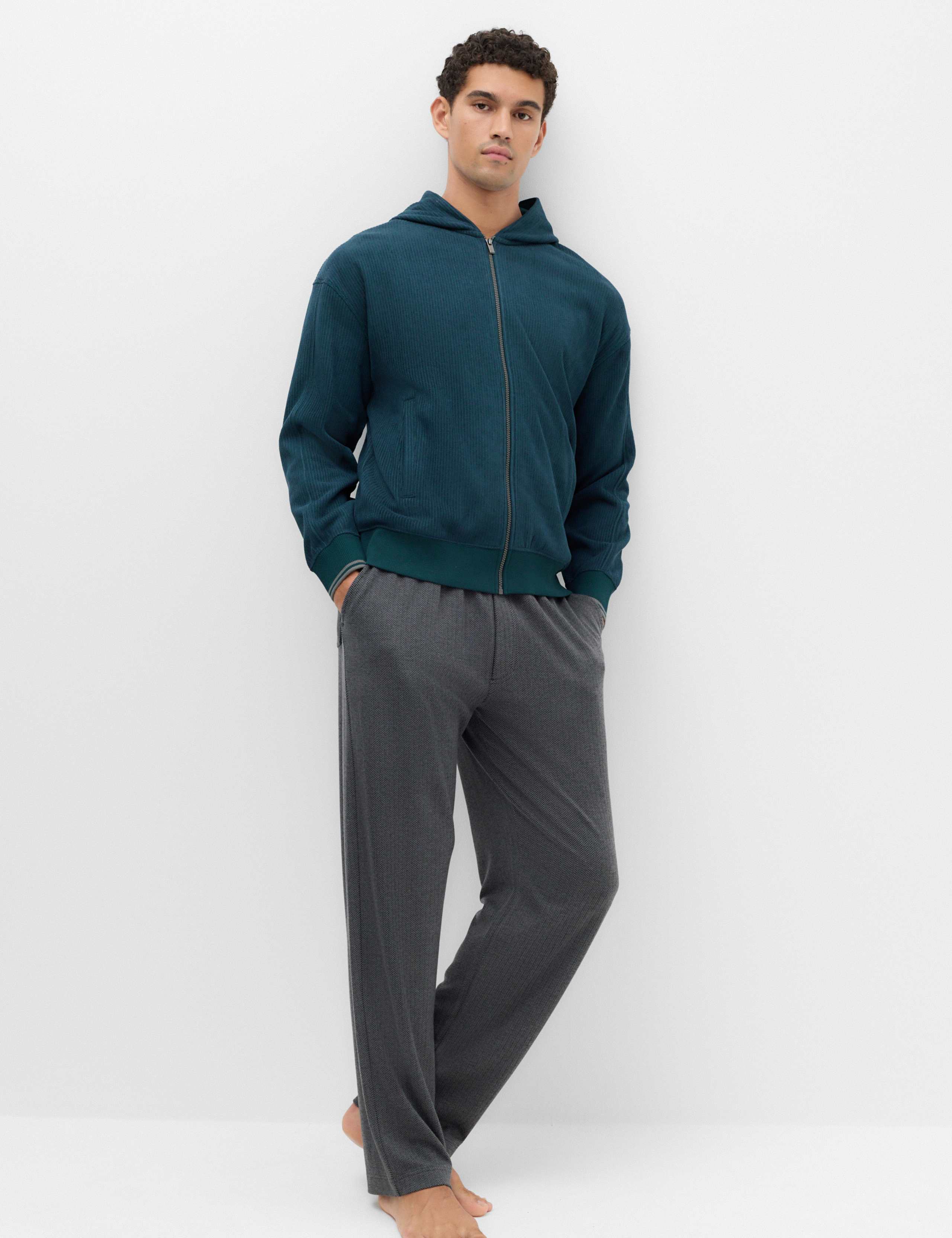 Fleece Textured Zip Up Hoodie 7 of 7