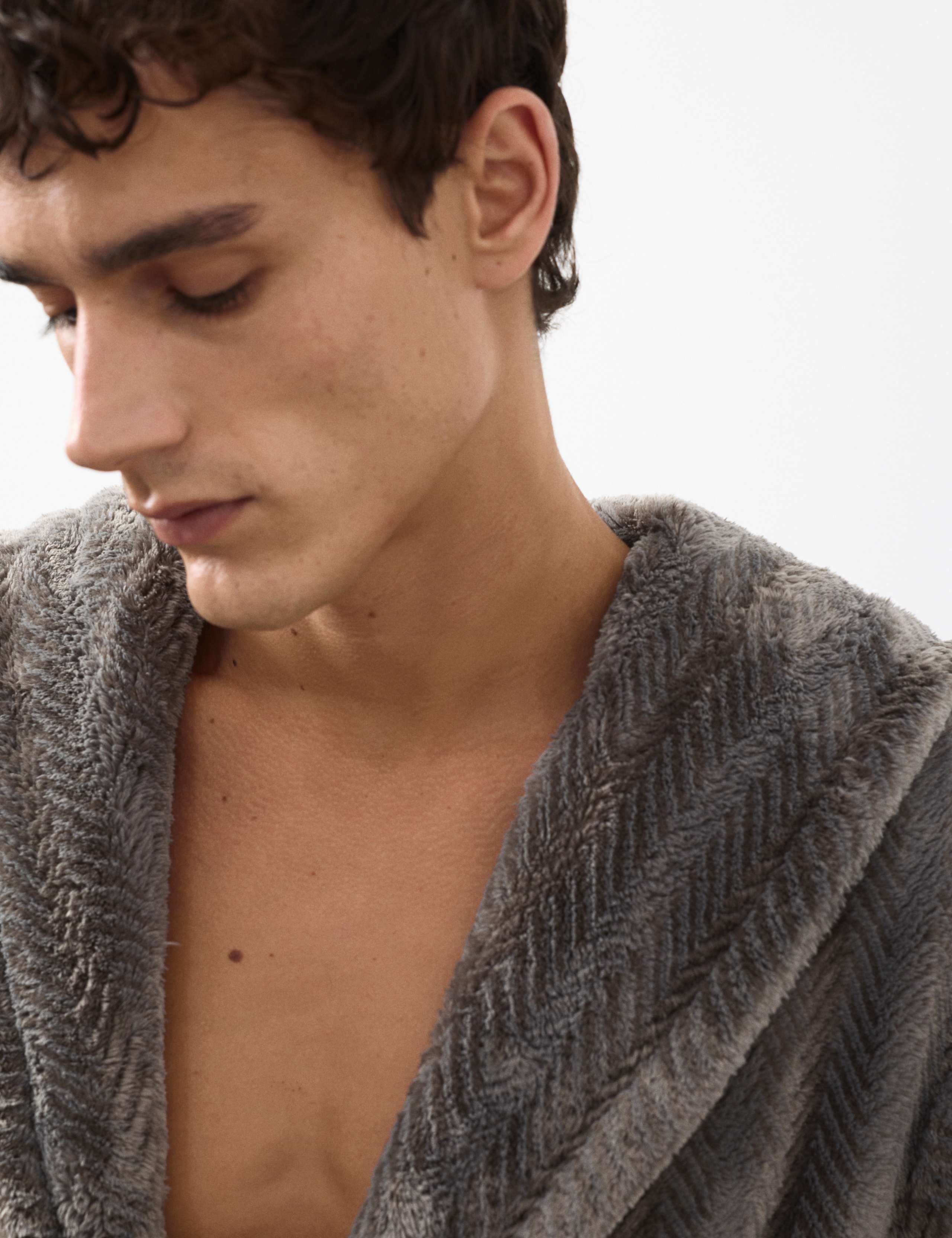 Supersoft Fleece Herringbone Dressing Gown 6 of 6