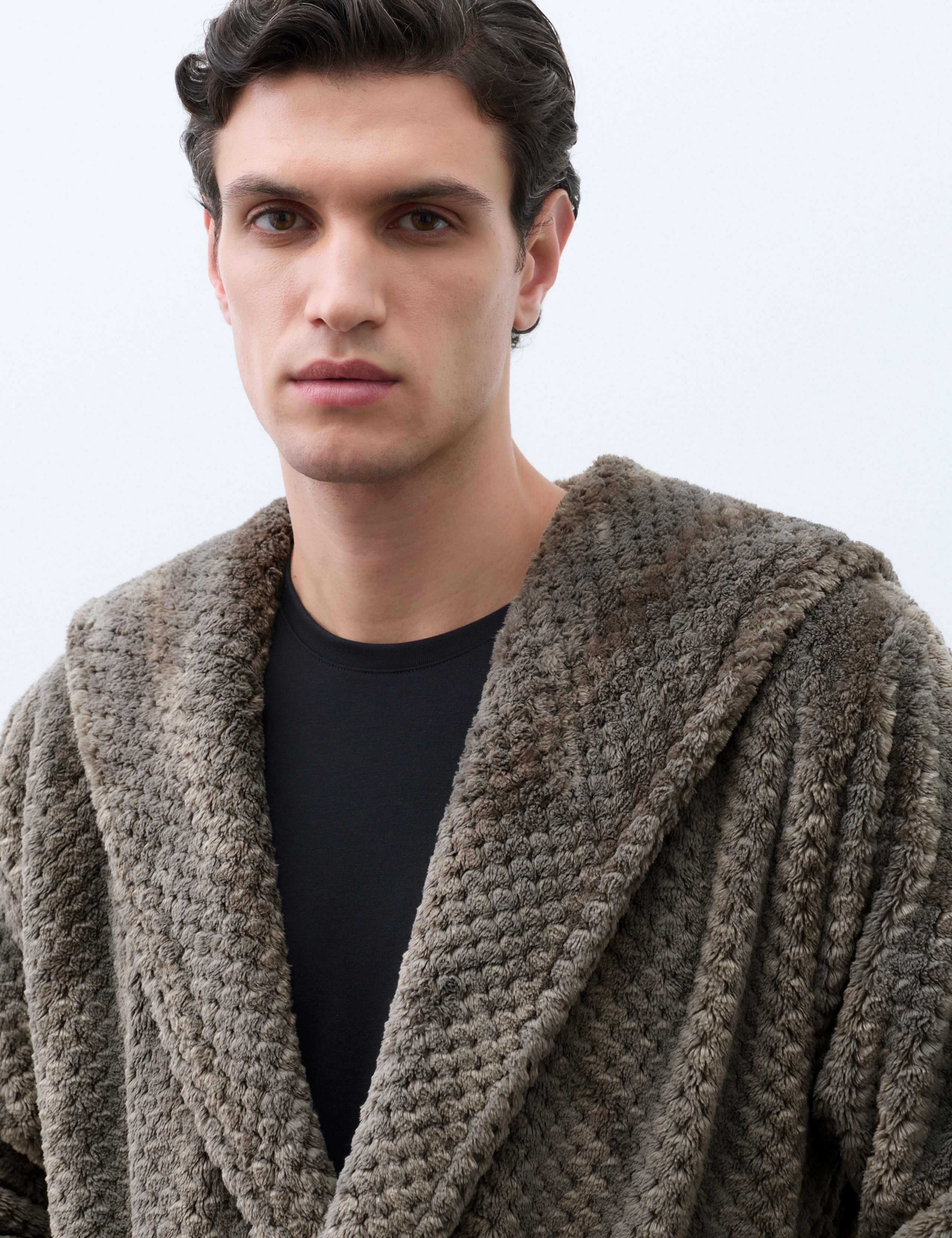 Fleece Textured Dressing Gown 8 of 8
