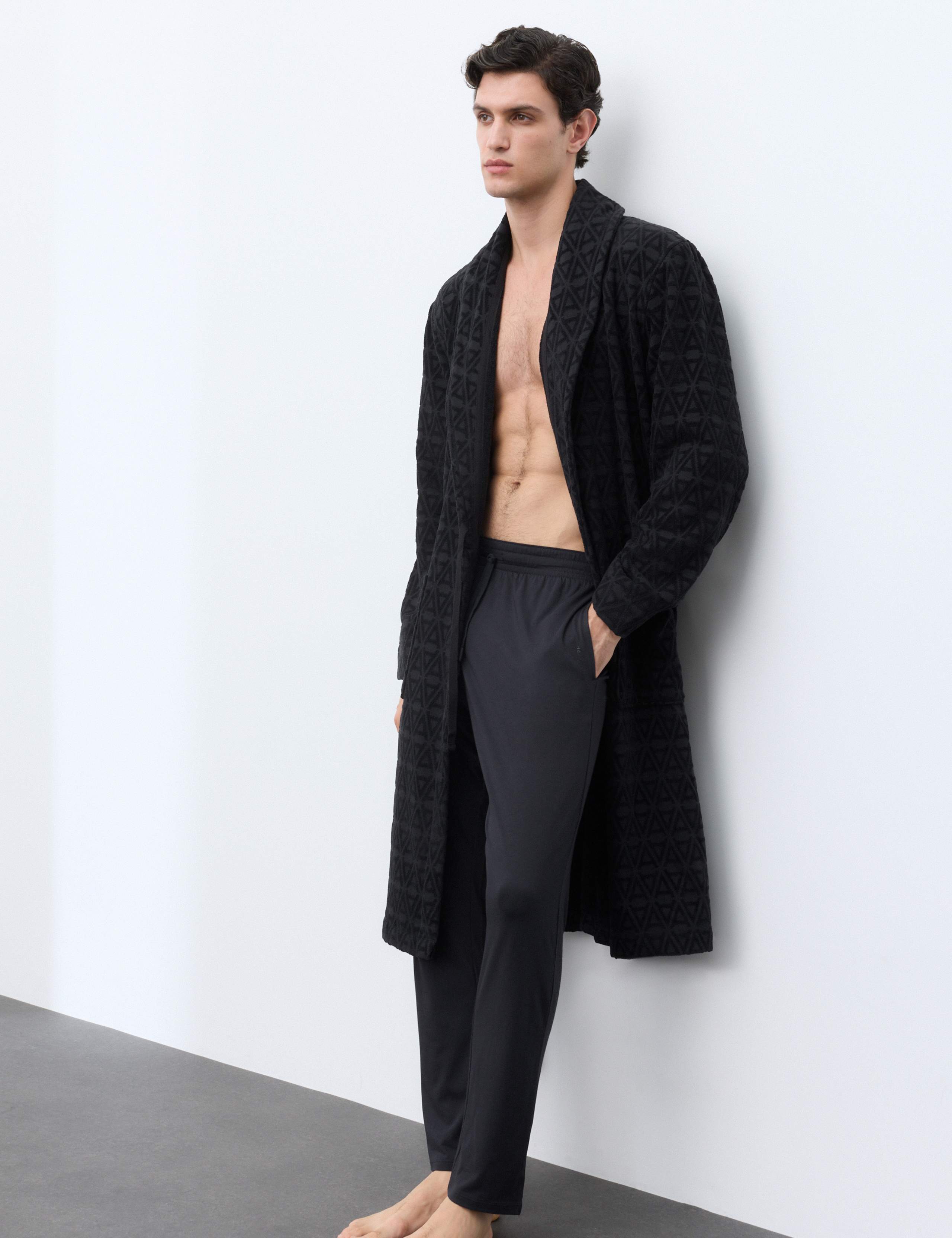 Pure Cotton Textured Dressing Gown 1 of 5