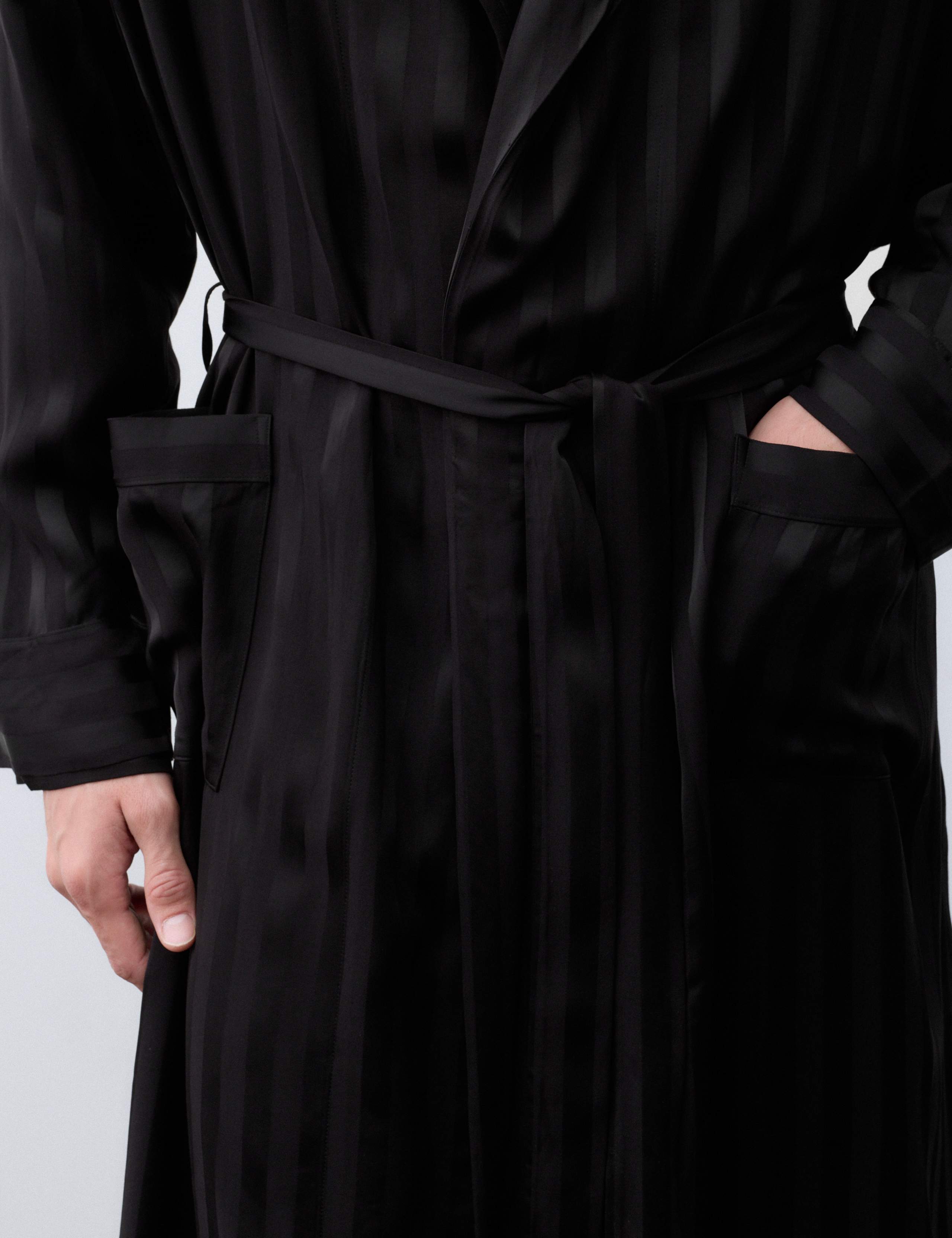 Satin Striped Stretch Dressing Gown 7 of 7