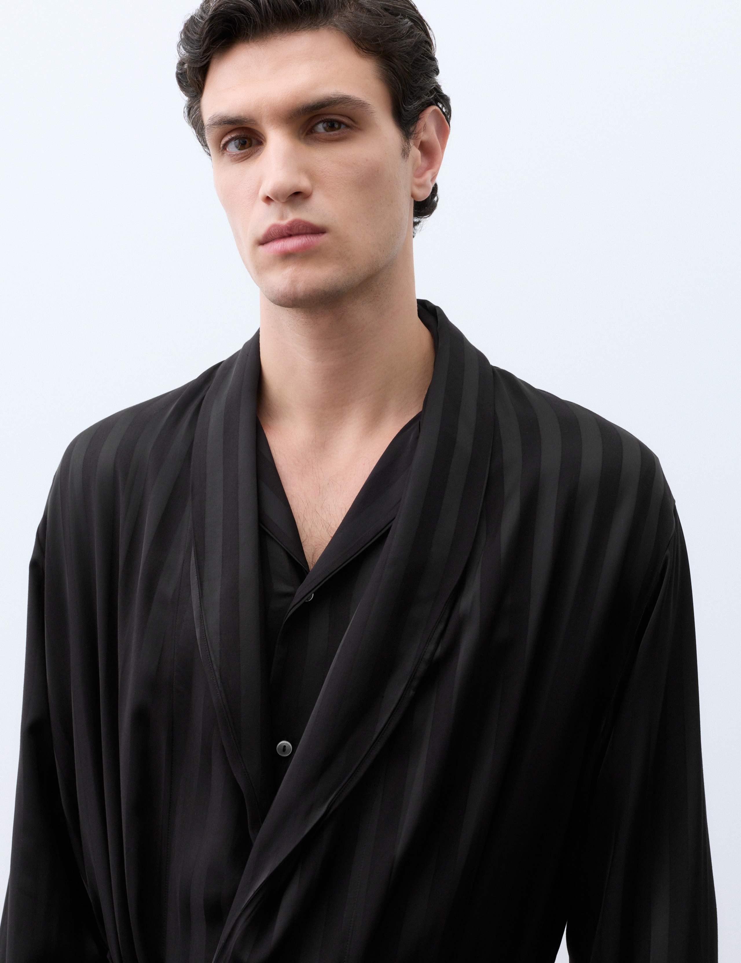Satin Striped Stretch Dressing Gown 6 of 7