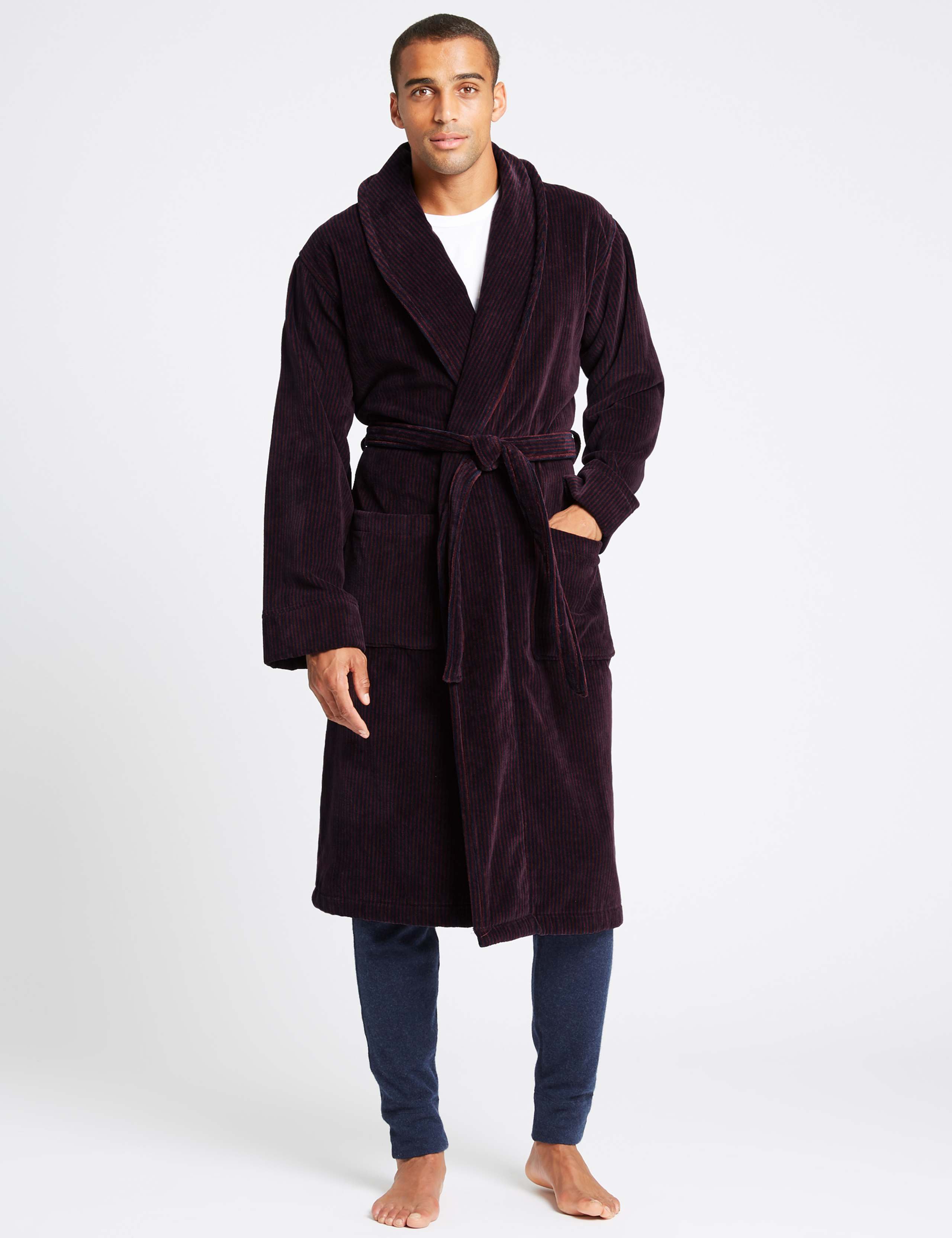 Luxury Pure Cotton Dressing Gown with Belt 1 of 3