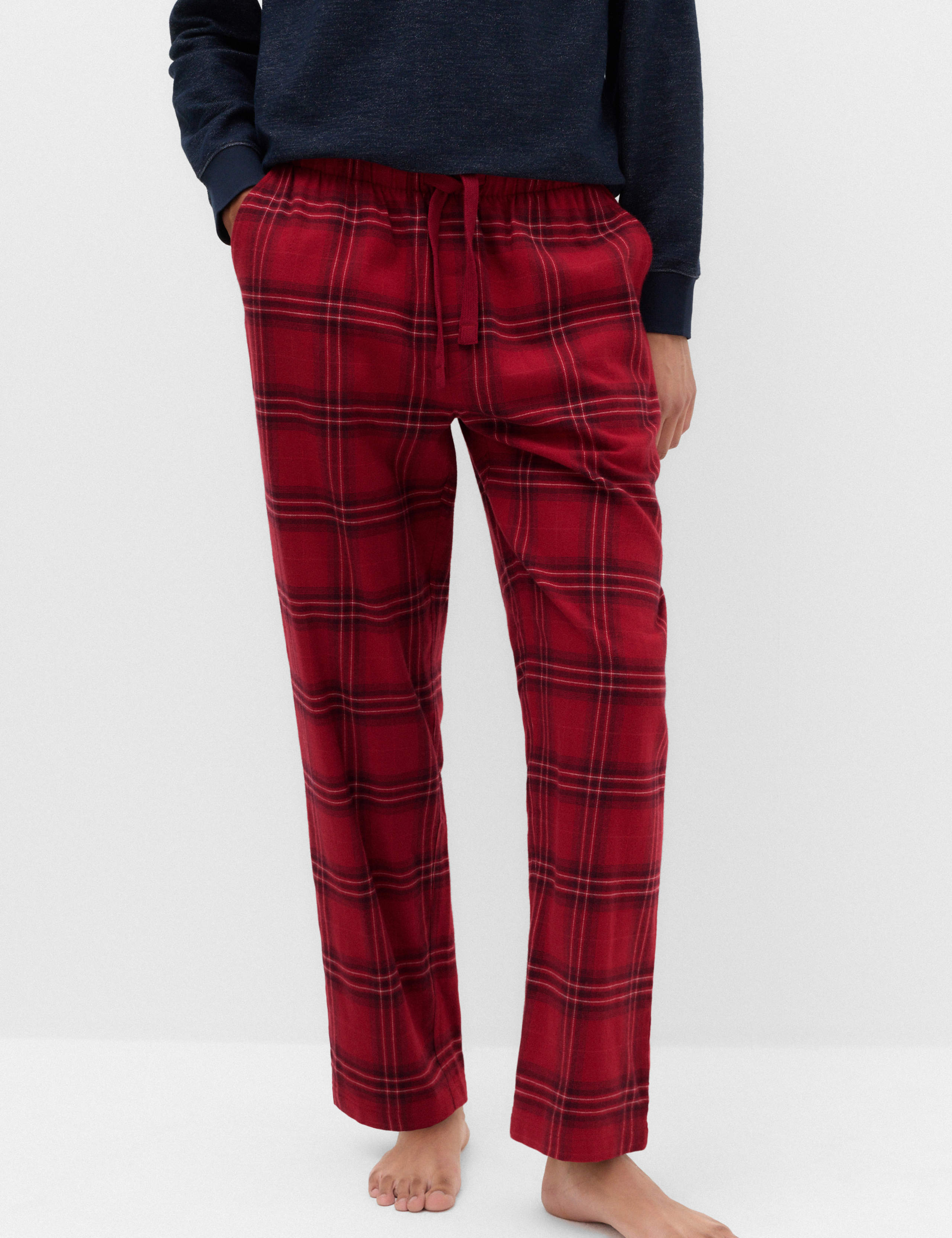 Pure Cotton Checked Pyjama Bottoms 3 of 5