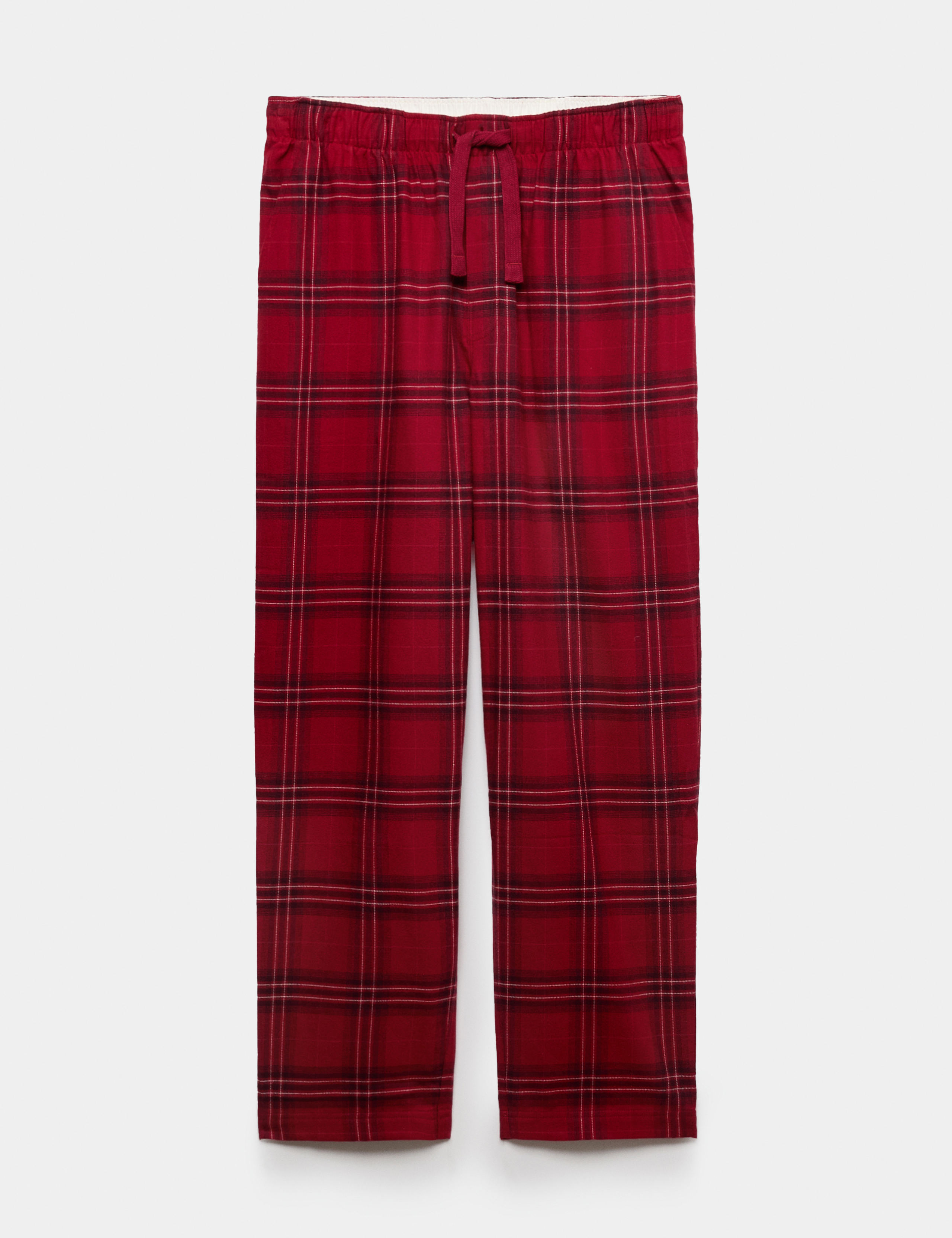 Pure Cotton Checked Pyjama Bottoms 2 of 5