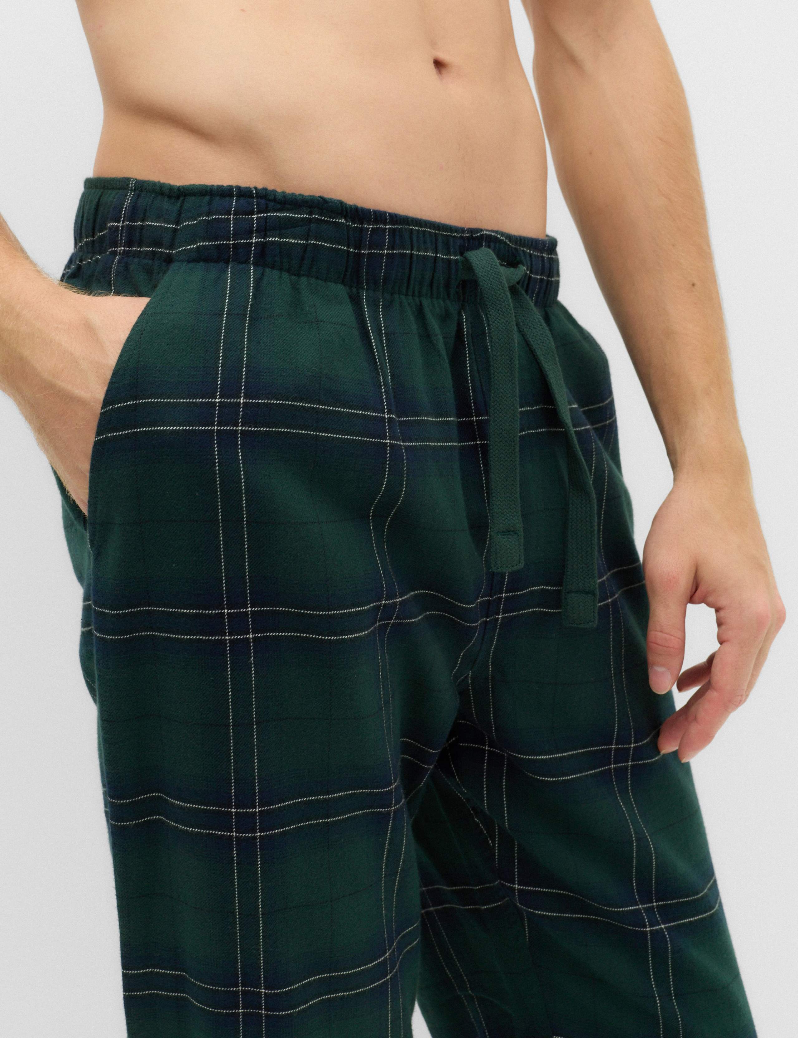 Pure Cotton Checked Joggers 4 of 5