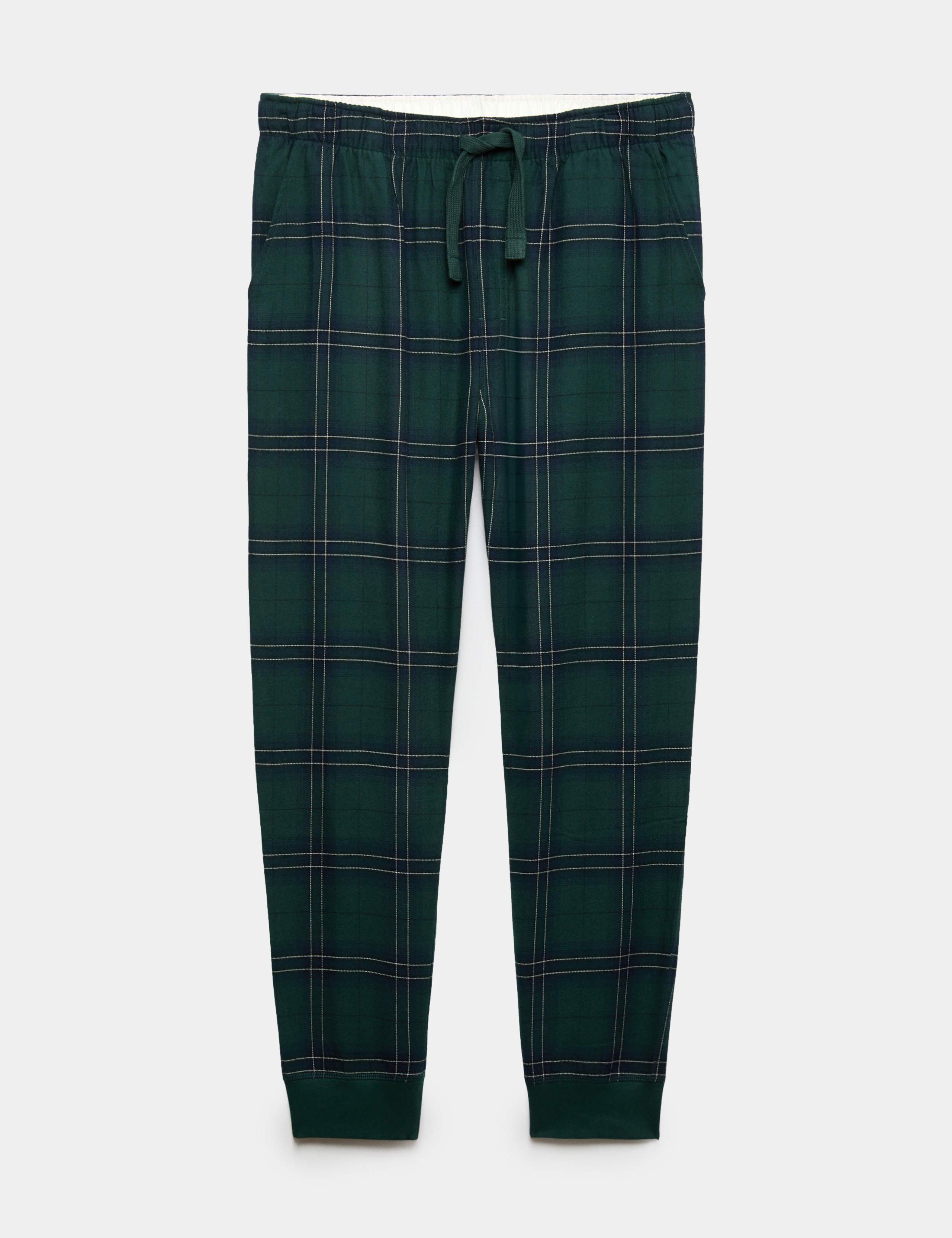 Pure Cotton Checked Joggers 2 of 5