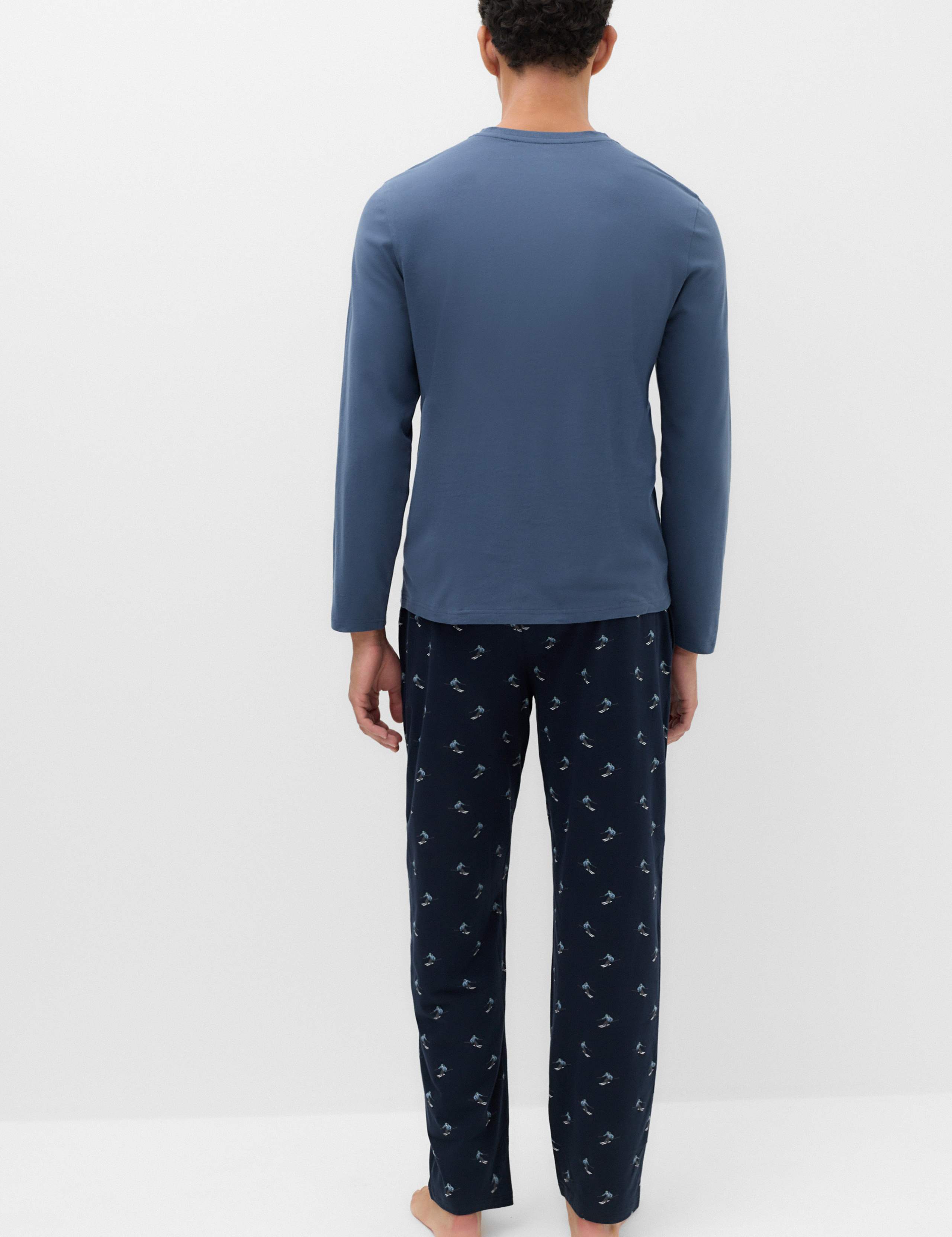 Pure Cotton Ski Print Pyjama Set 6 of 7