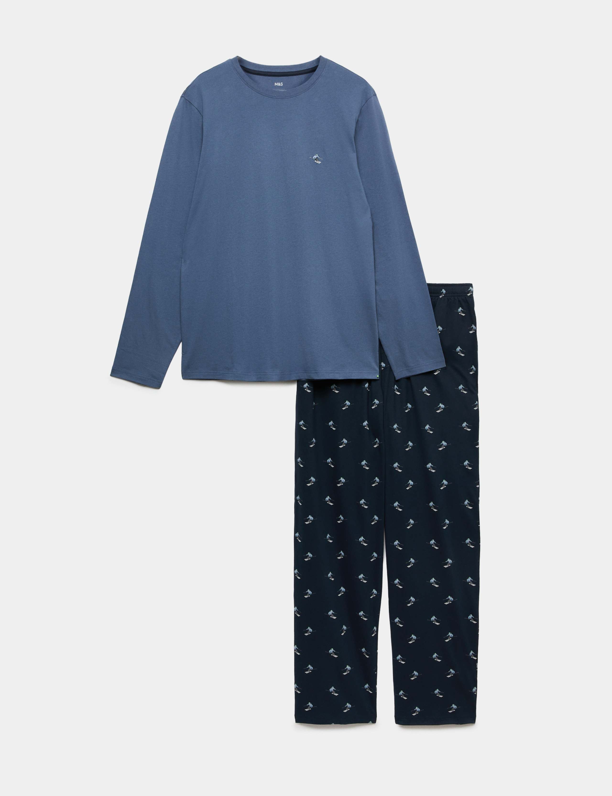 Pure Cotton Ski Print Pyjama Set 2 of 7