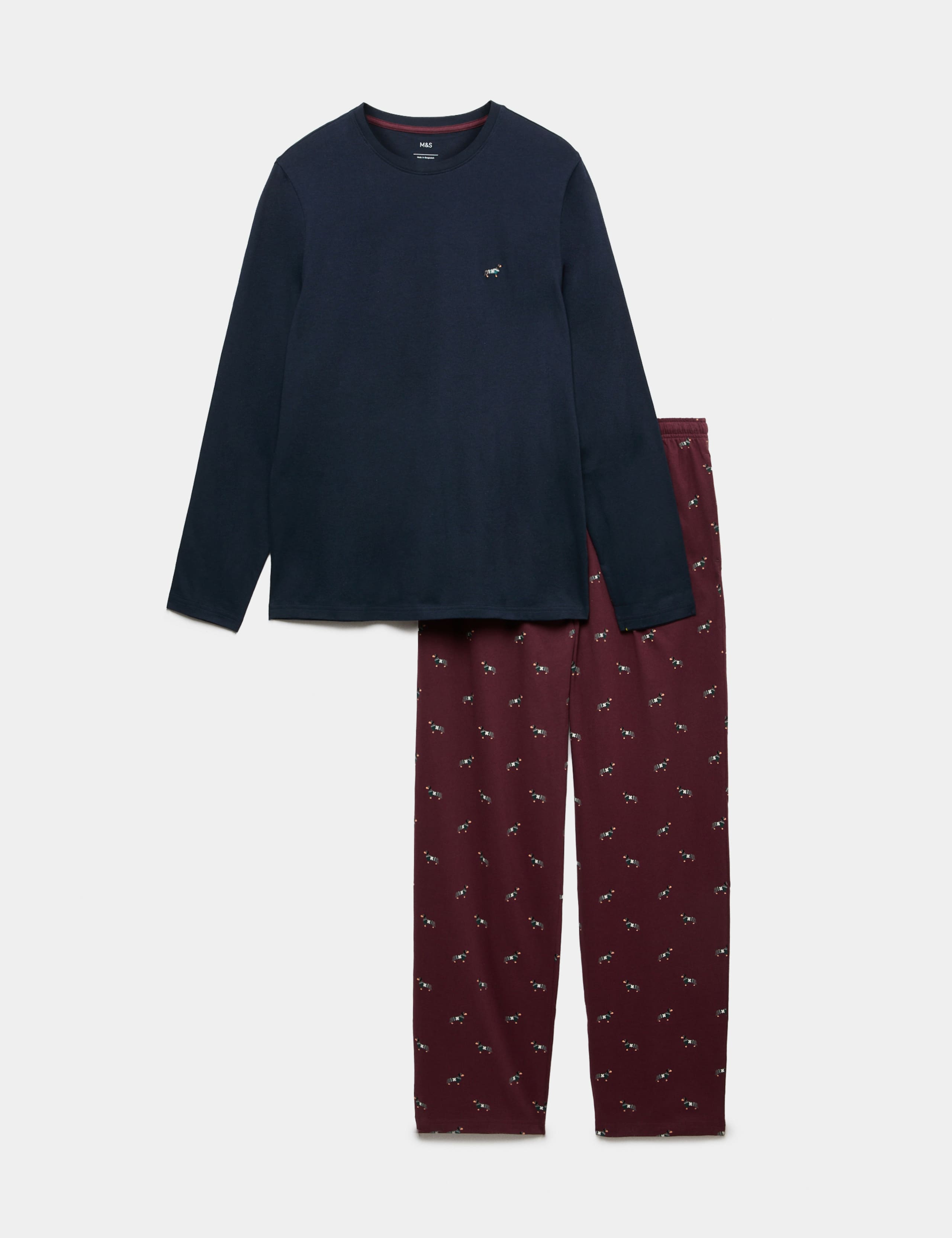 Pure Cotton Sausage Dog Print Pyjama Set 2 of 7