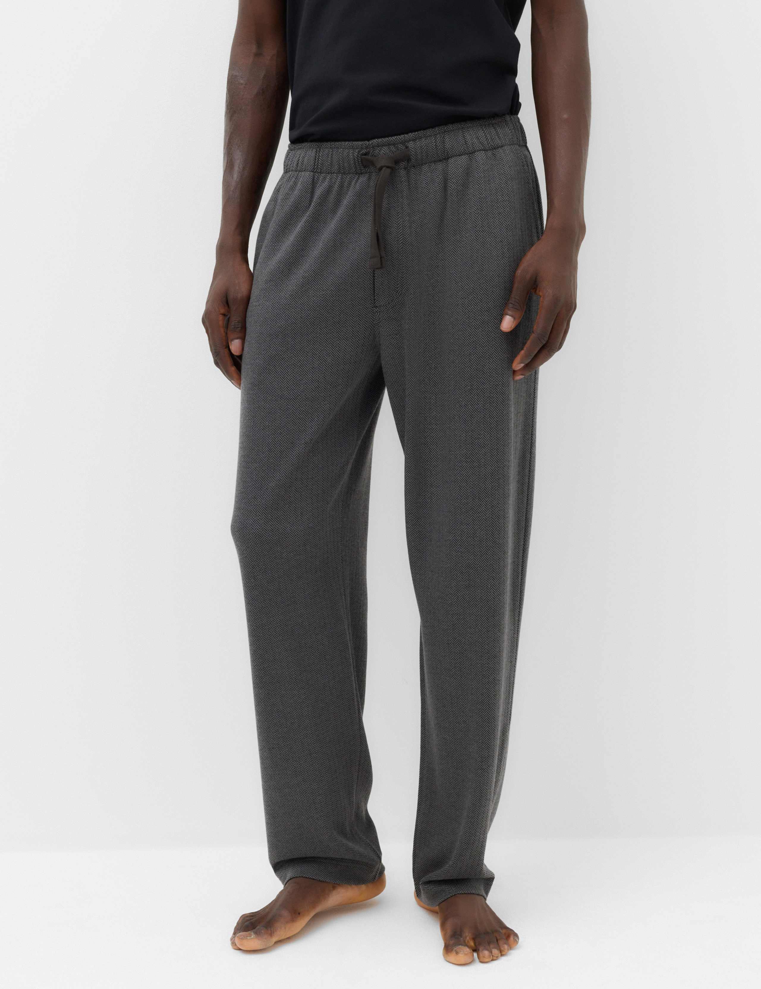 Herringbone Print Elasticated Pyjamas Bottoms 3 of 6