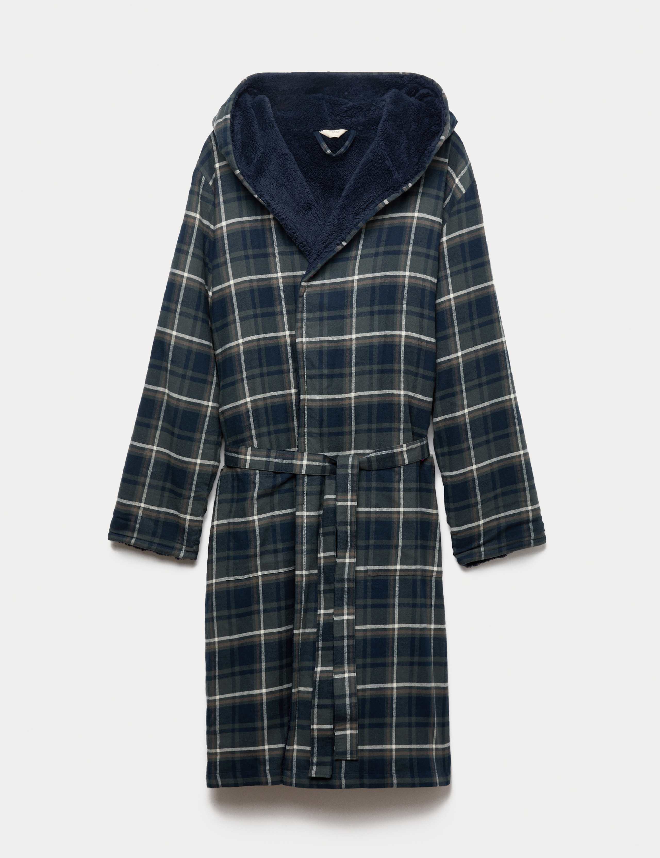 Pure Cotton Checked Dressing Gown 2 of 5