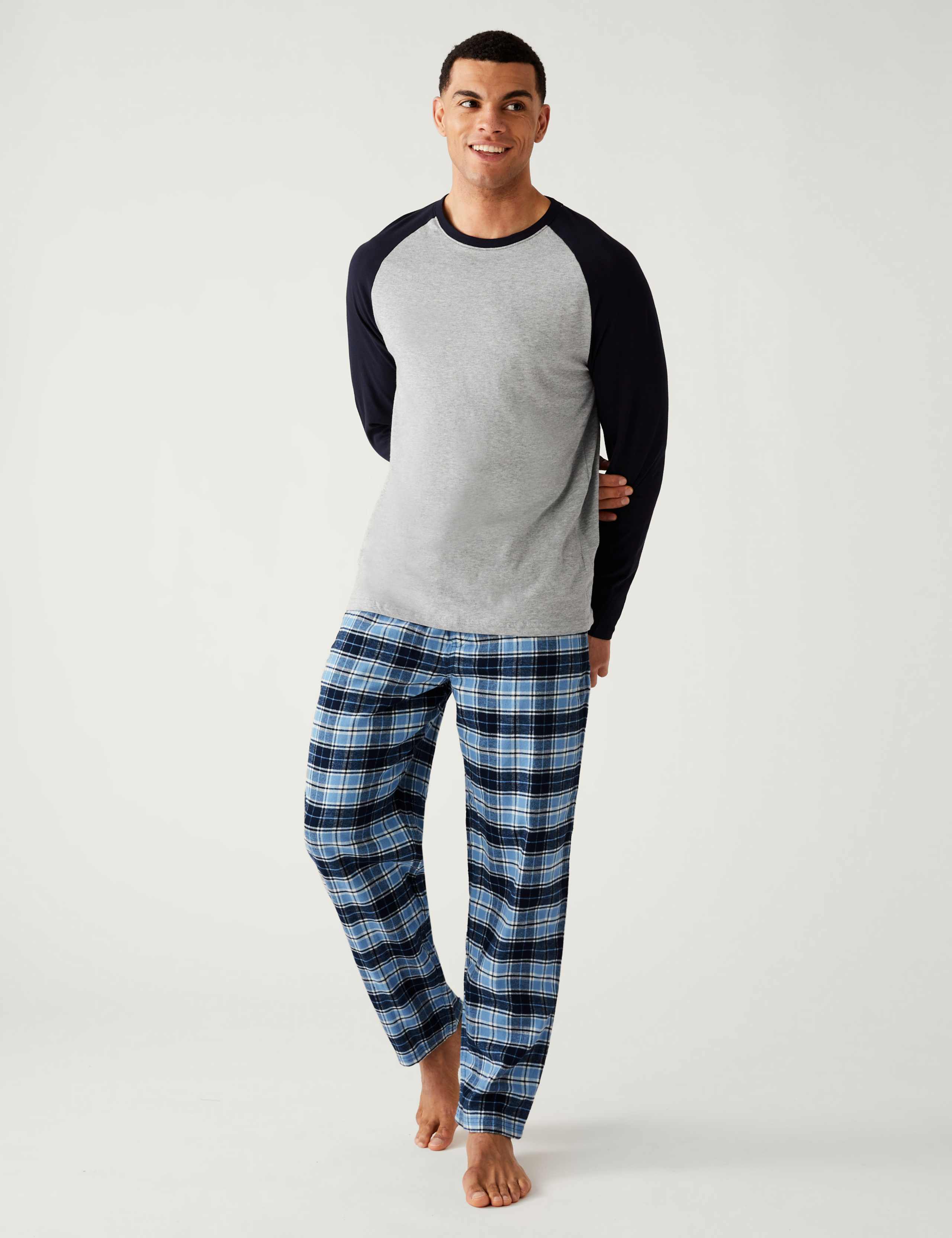 Brushed Cotton Checked Pyjama Set 1 of 4