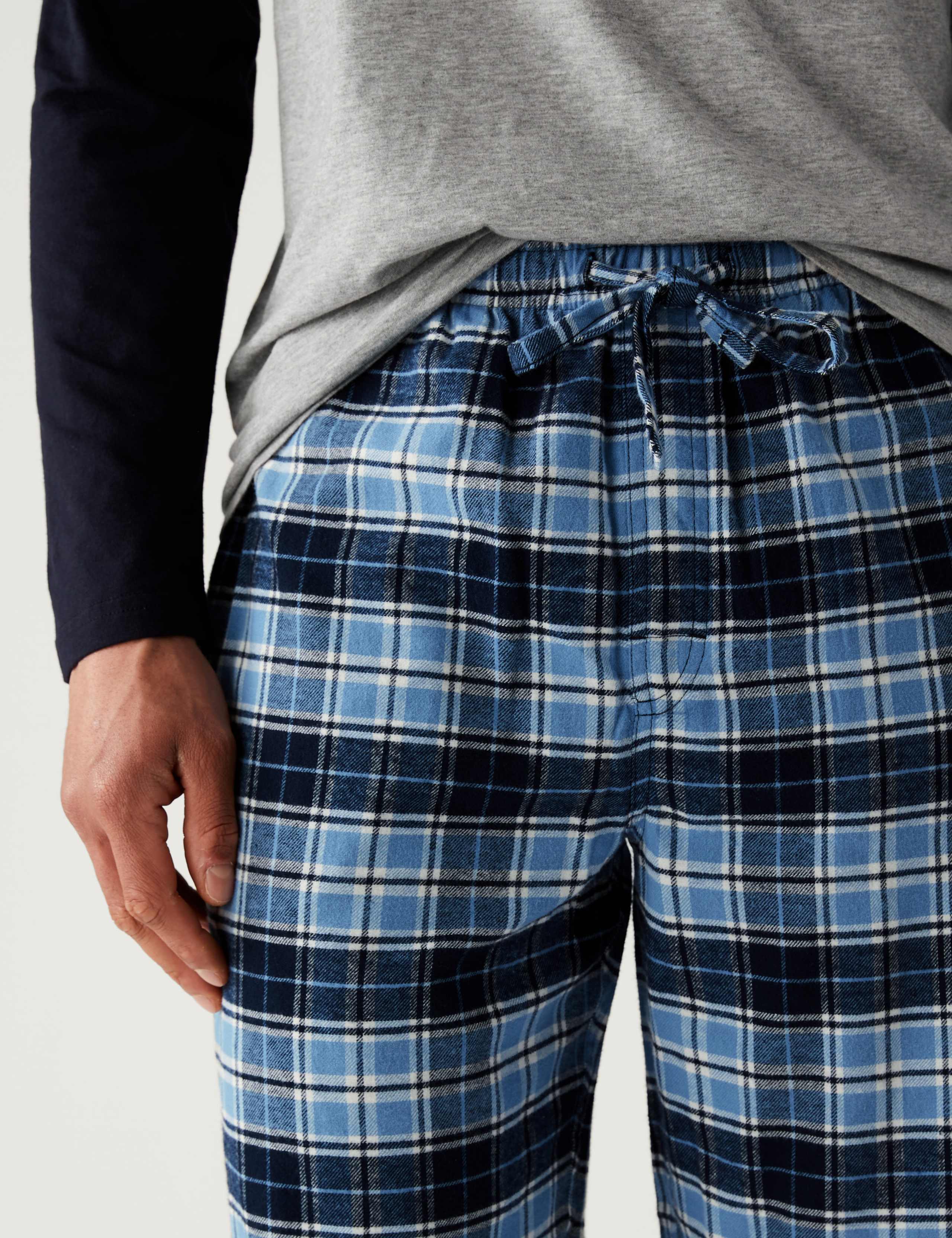 Brushed Cotton Checked Pyjama Set 3 of 4