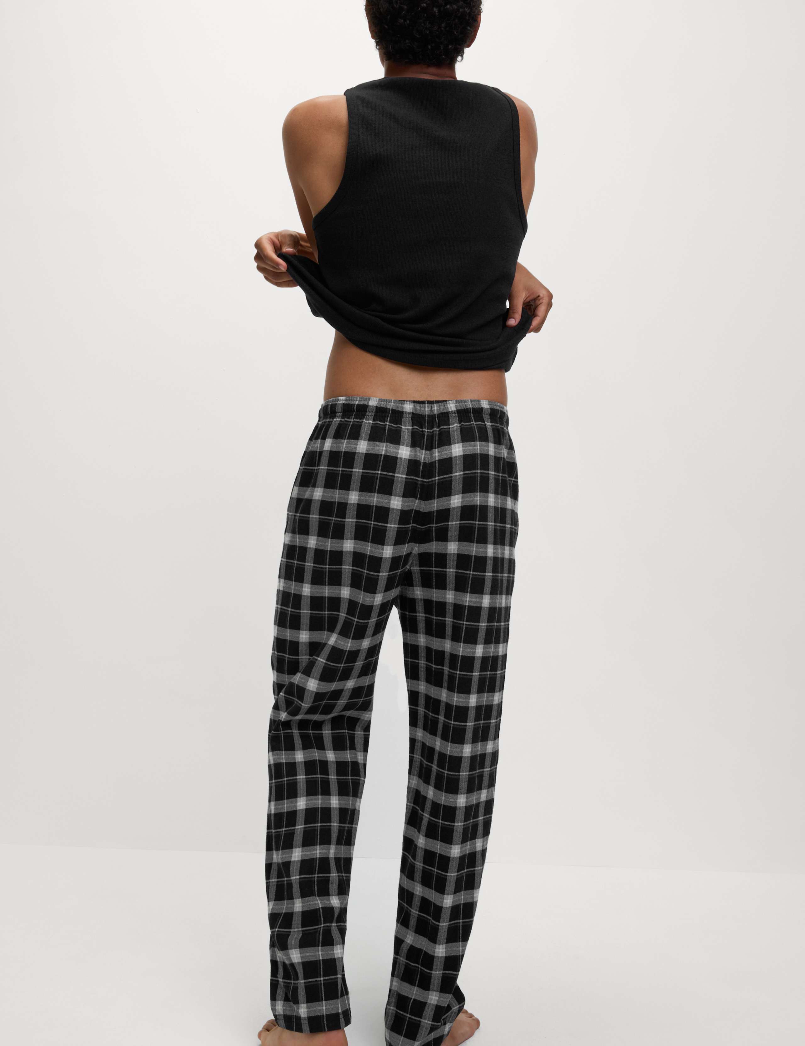 2 Pack Brushed Cotton Checked Pyjama Bottoms 4 of 5
