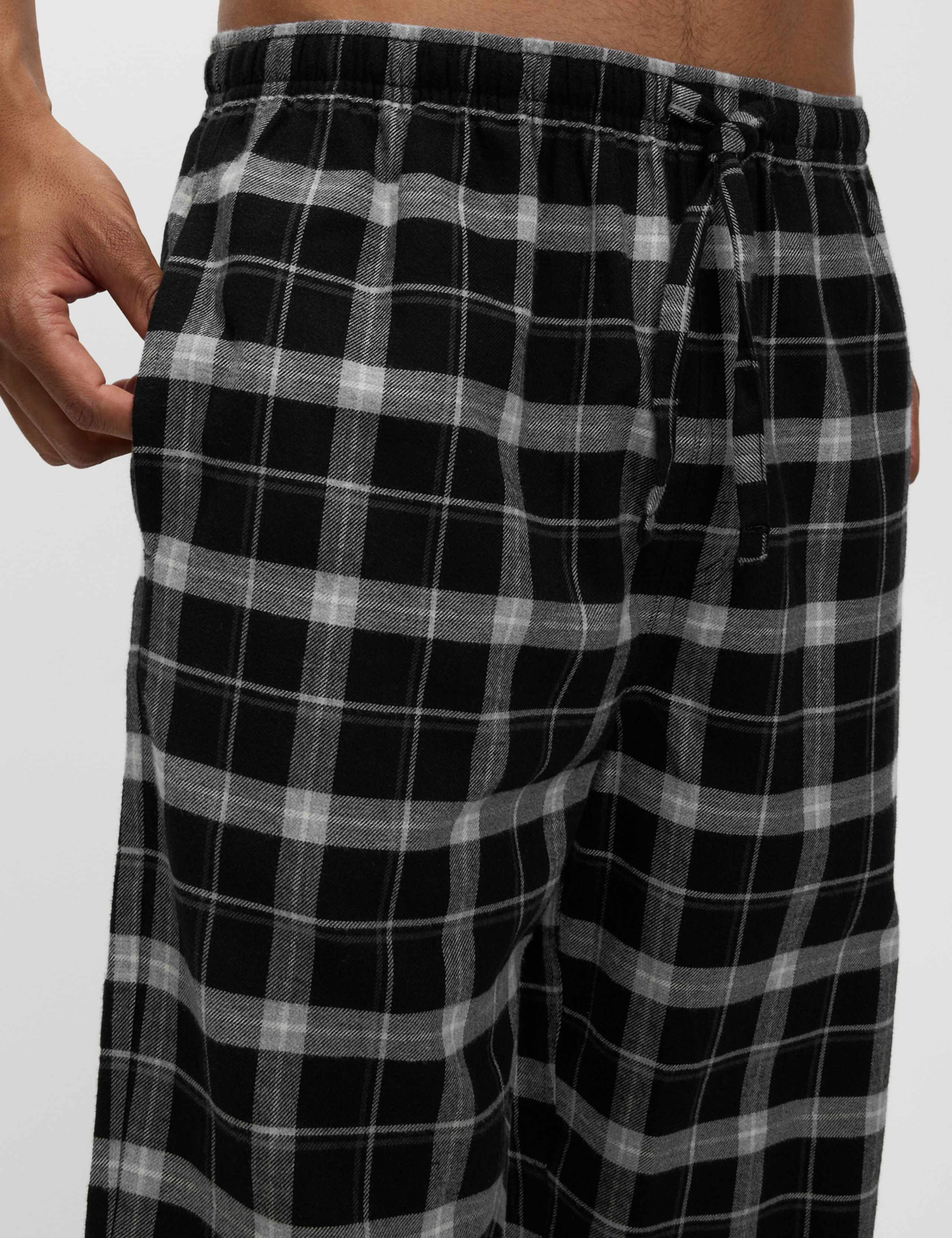 2pk Brushed Cotton Check Long Pant 5 of 5