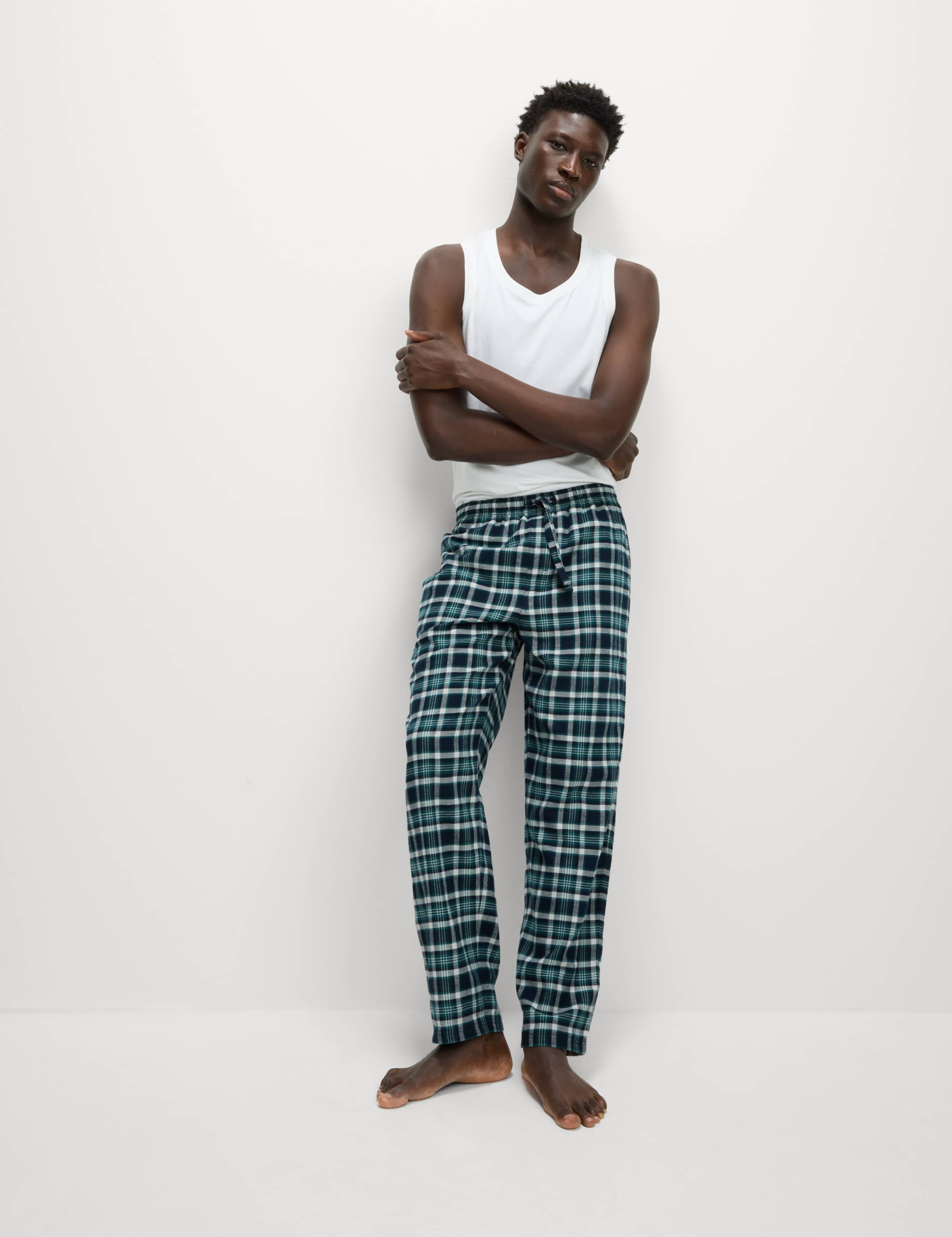 Brushed Cotton Check Long Pant 4 of 6