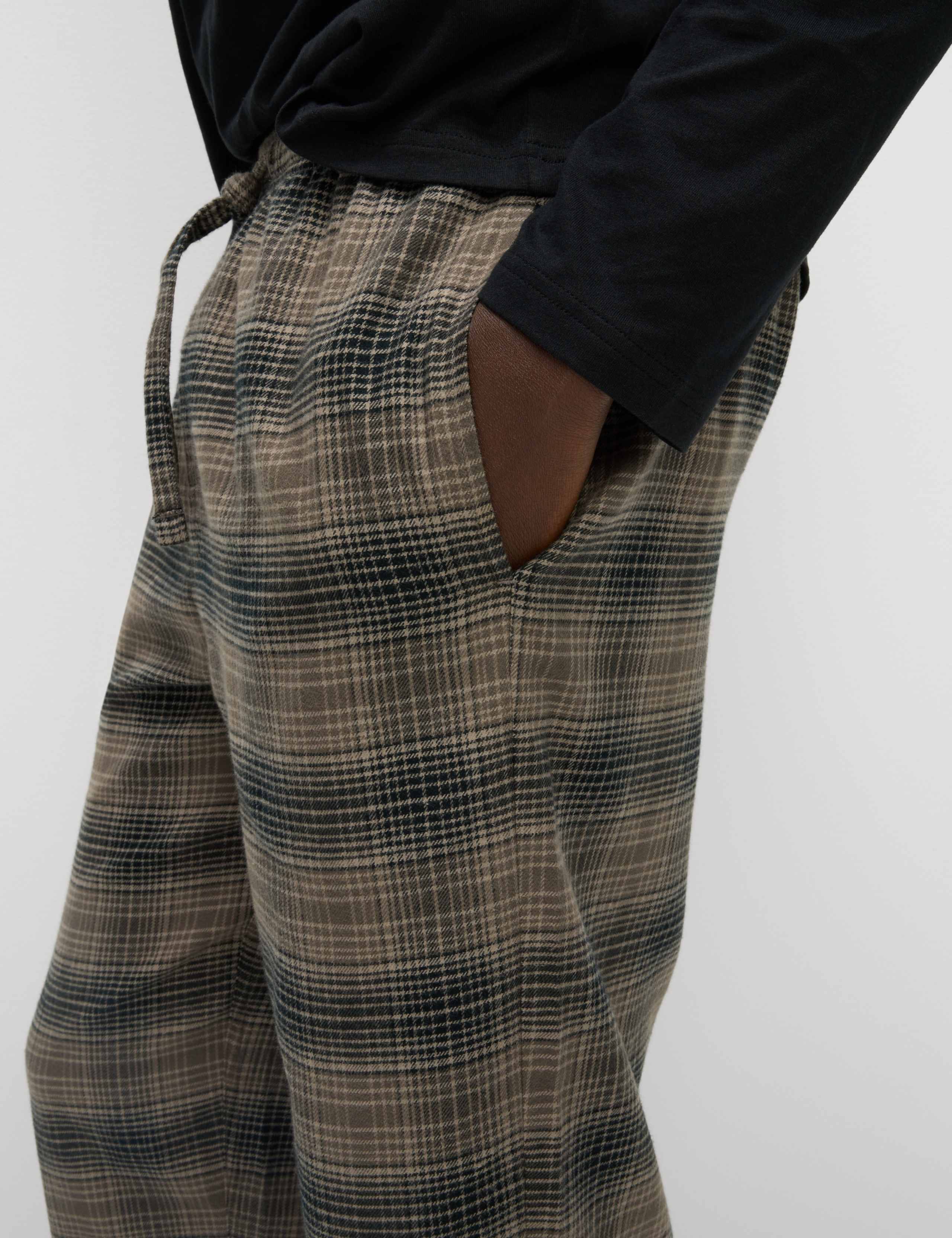 Brushed Cotton Ombre Check Pyjama Set 7 of 7