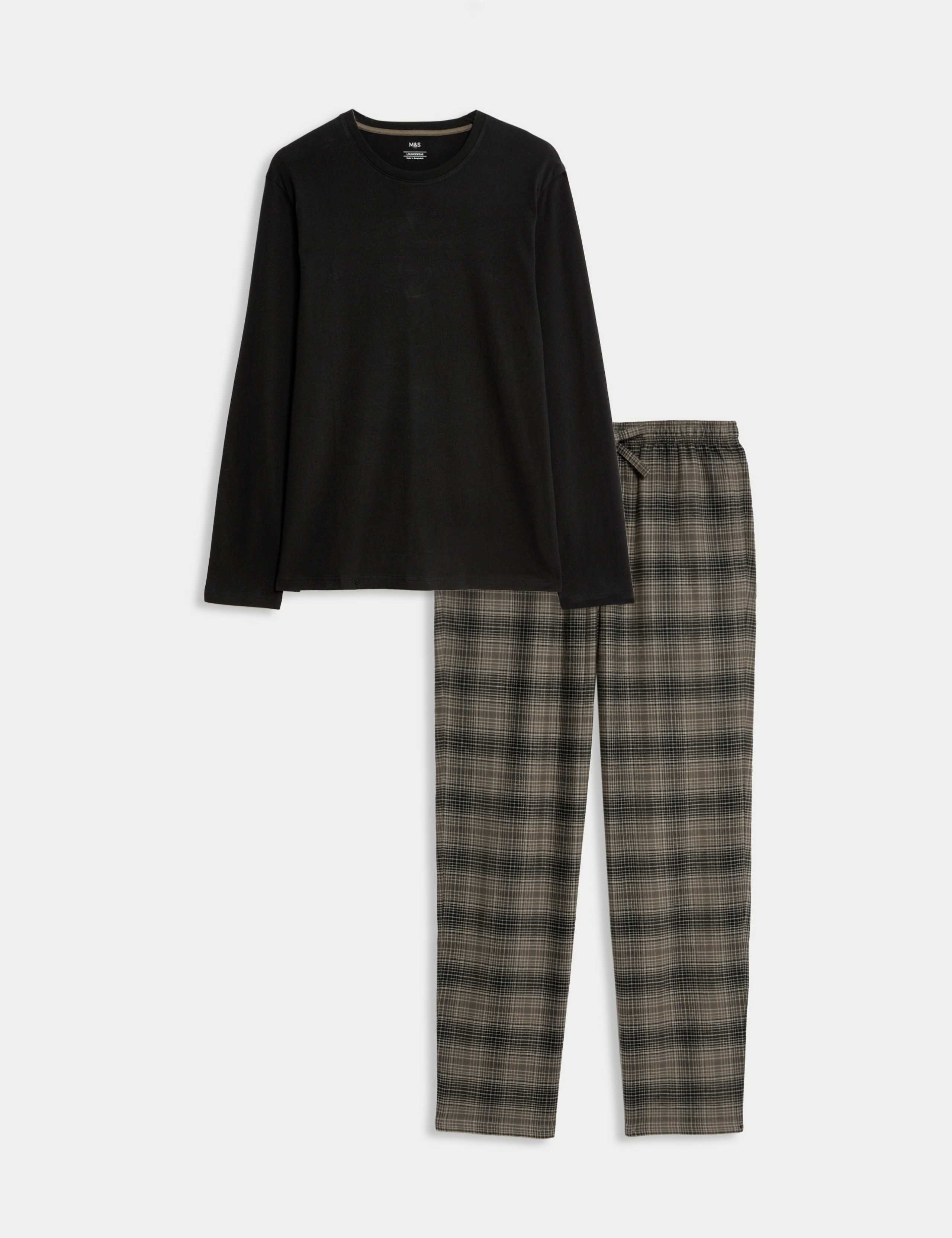 Brushed Cotton Ombre Check Pyjama Set 2 of 7