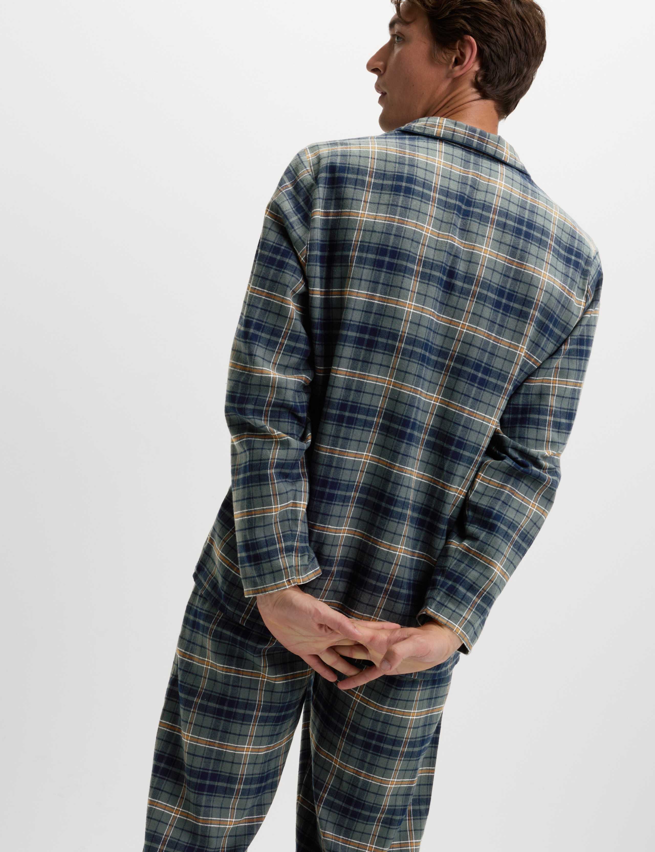 Pure Brushed Cotton Checked Pyjama Set 4 of 6