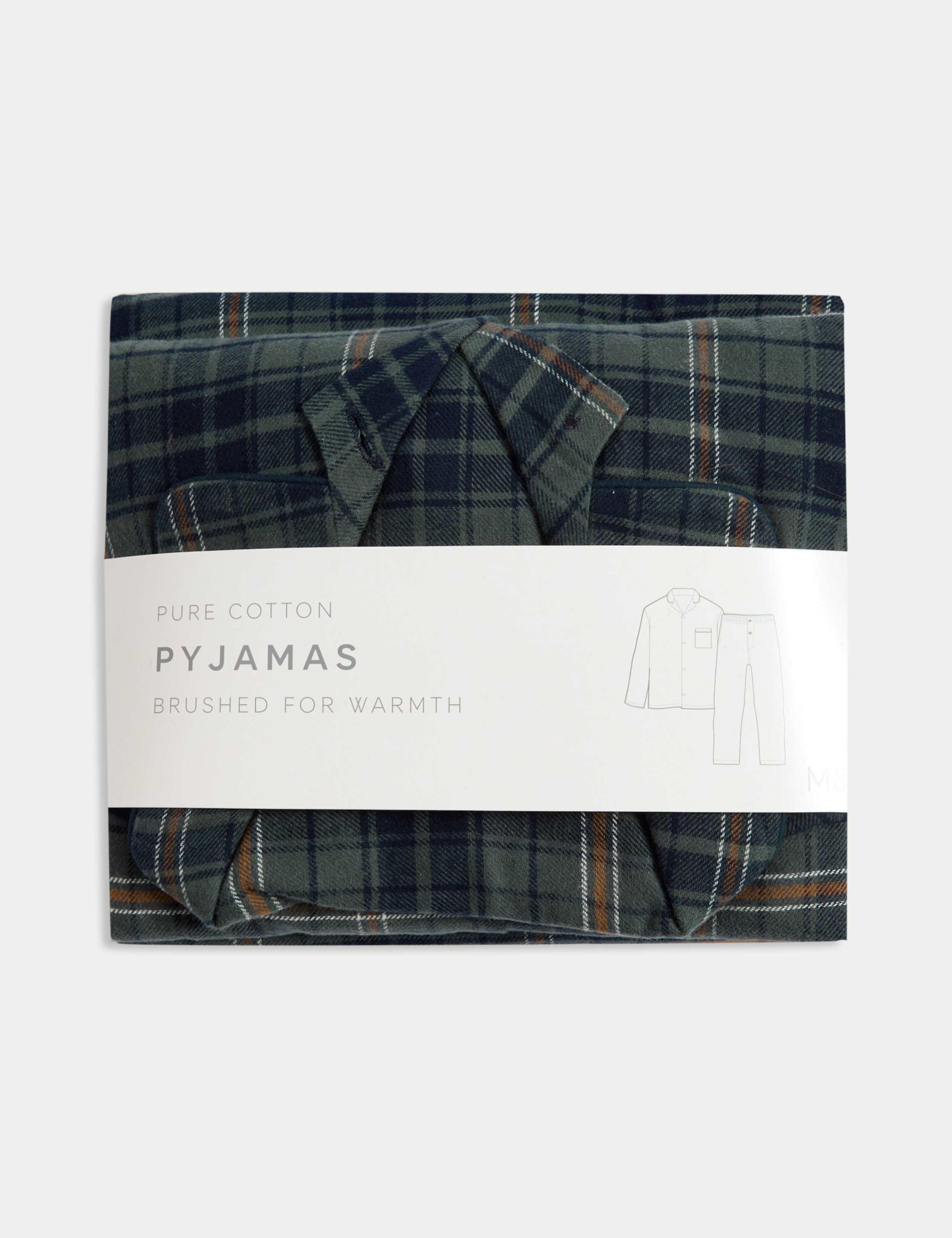 Pure Brushed Cotton Checked Pyjama Set 6 of 6